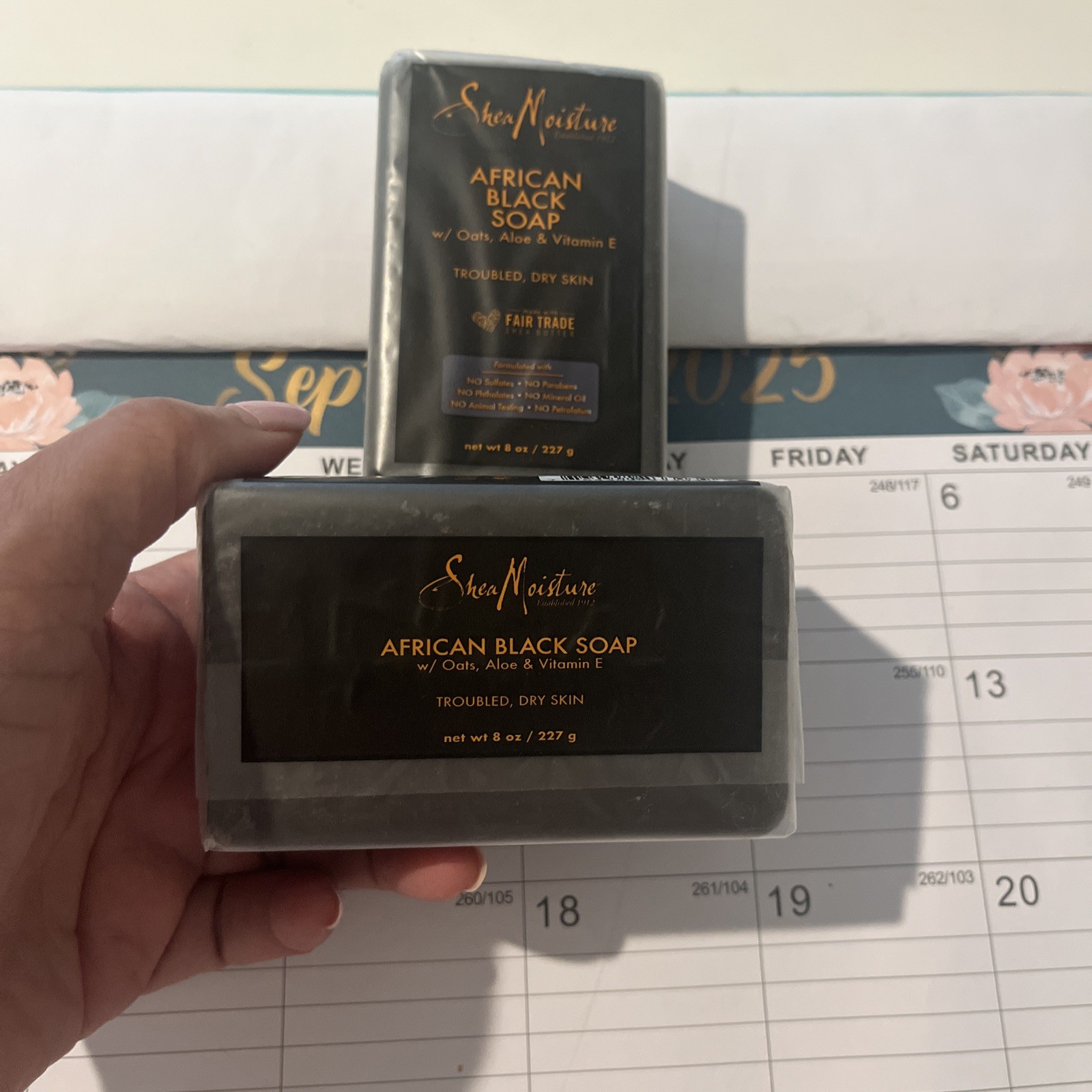 Shea Moisture African Black Soap with Shea Butter, 8 oz (2 Pack)