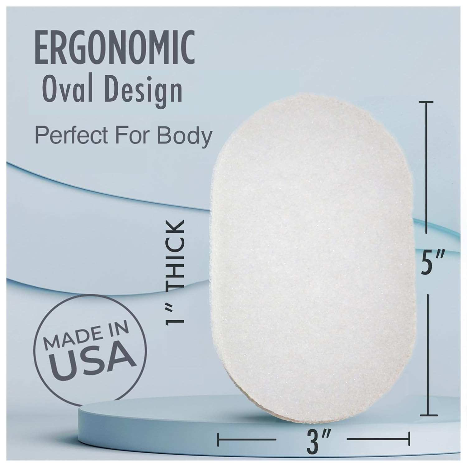 Bath Sponges for Shower | Oval Body Wash Scrubber 4 Count (Pack of 1), White