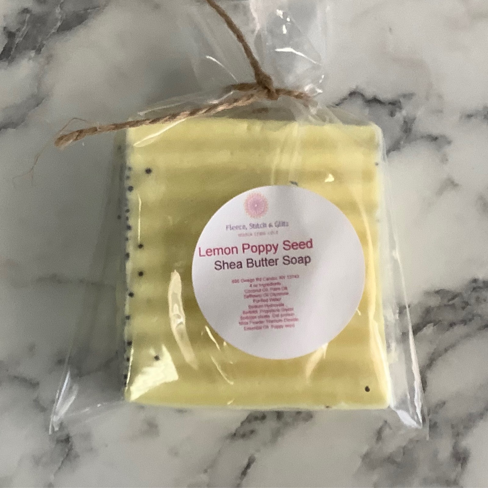 Fleece, Stitch & Glitz – Lemon Poppy Seed Shea Butter Soap