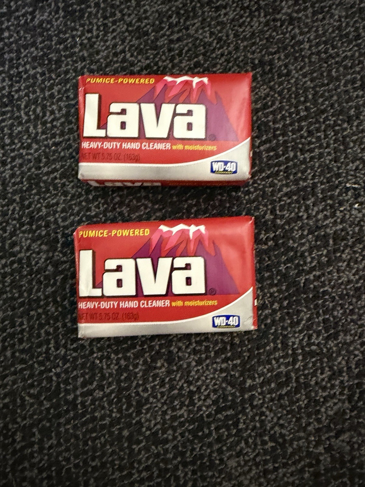 (2)Lava Hand Soap 5.75 oz Bar Heavy Duty Pumice Powered Cleaner, WD40!!