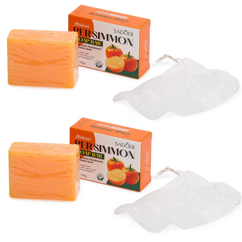 Swarva Persimmon Soap Bar Body Odor Control Deodorant Soap for Men&Women