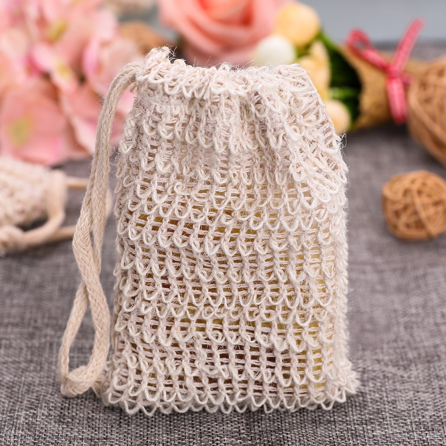 10 Pack Exfoliating Natural Sisal Soap Bag Pouch Soap Saver