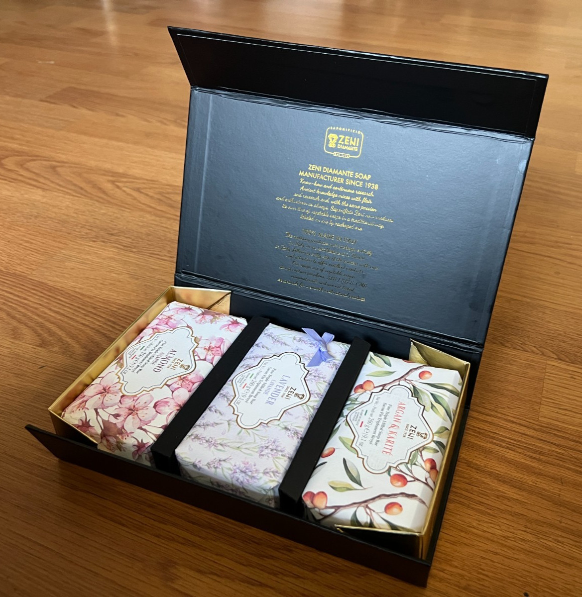 Zeni Diamante Fine Triple Milled Soap Bar (3 Bars), Made In Italy, 9.1 oz each