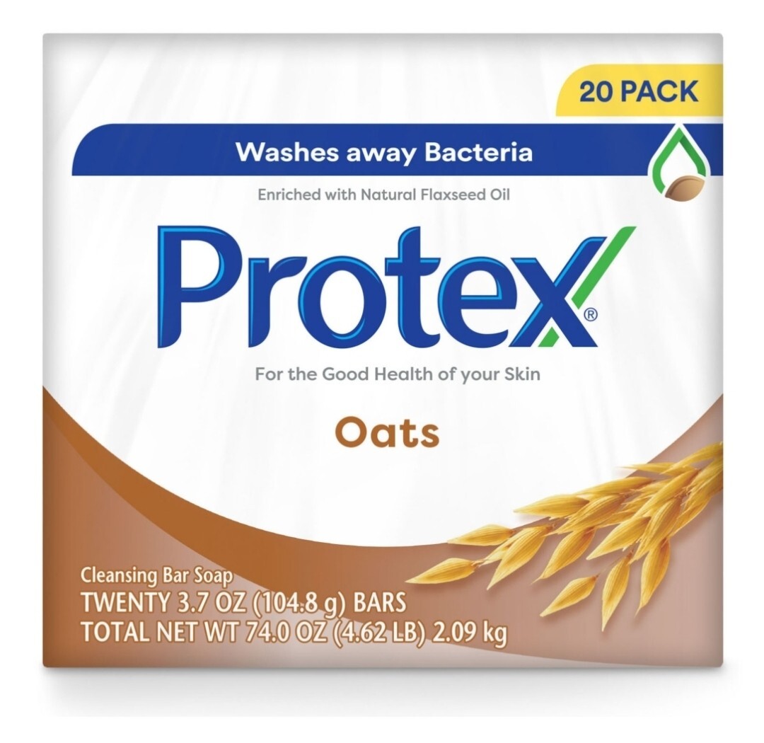 PROTEX OATS Antibacterial Soap Jabon Protex Avena FAMILY PACK 20 BARS OF 4.5 OZ