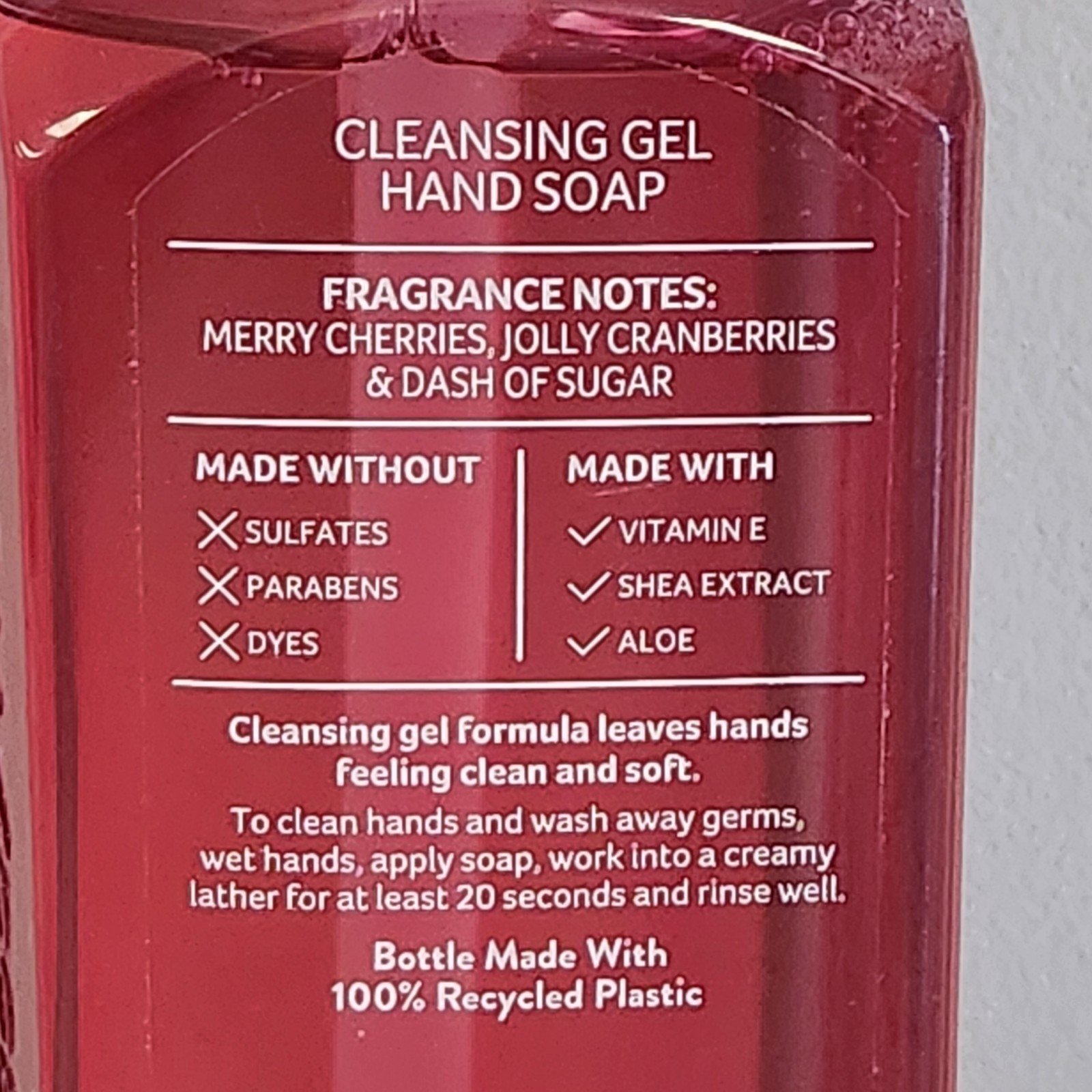 Bath & Body Works Cleansing Gel Hand Soap Dye Free North Pole Punch