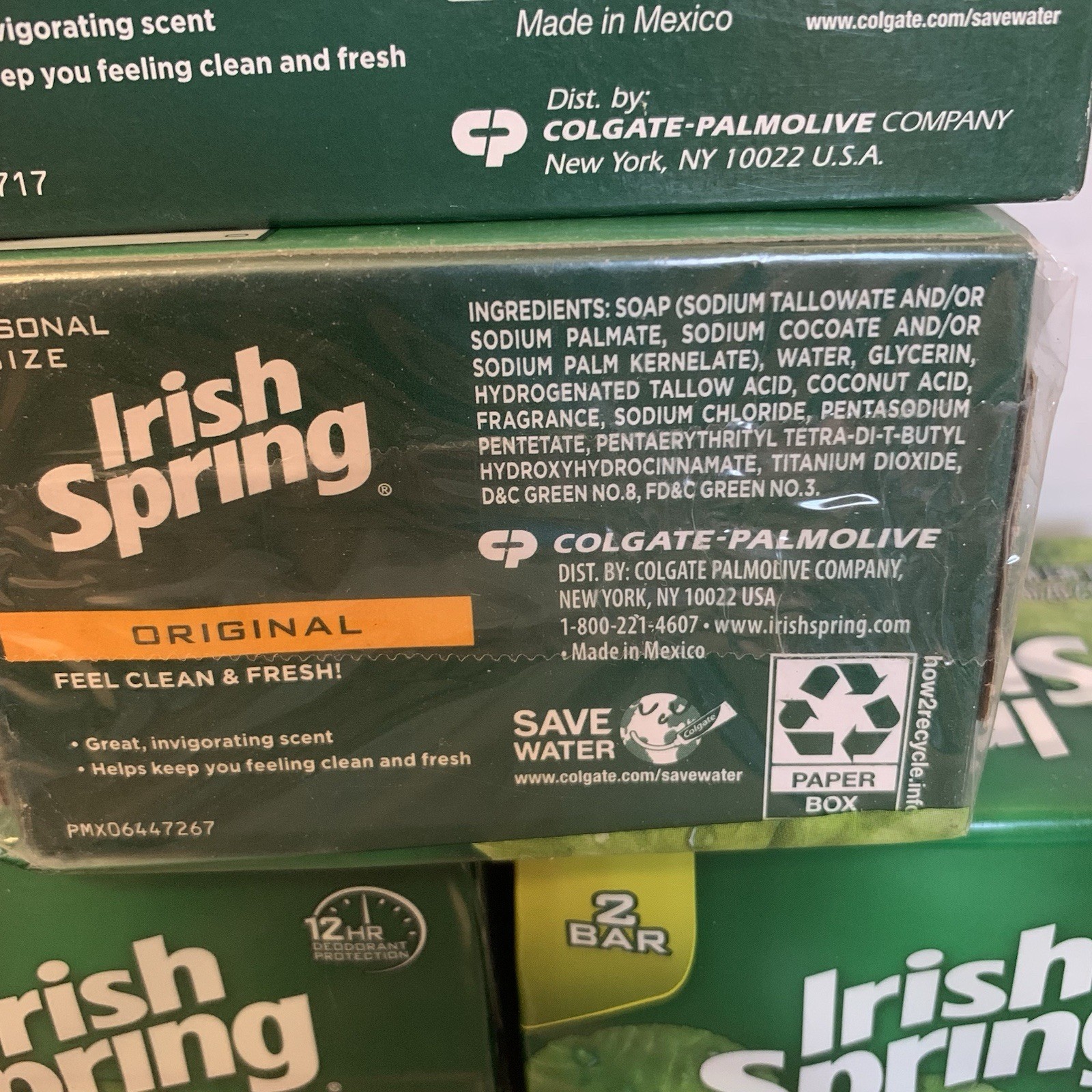 Irish Spring 9 BARS 3.75 oz ORIGINAL Scent Deodorant Soap NO FLAXSEED NOS