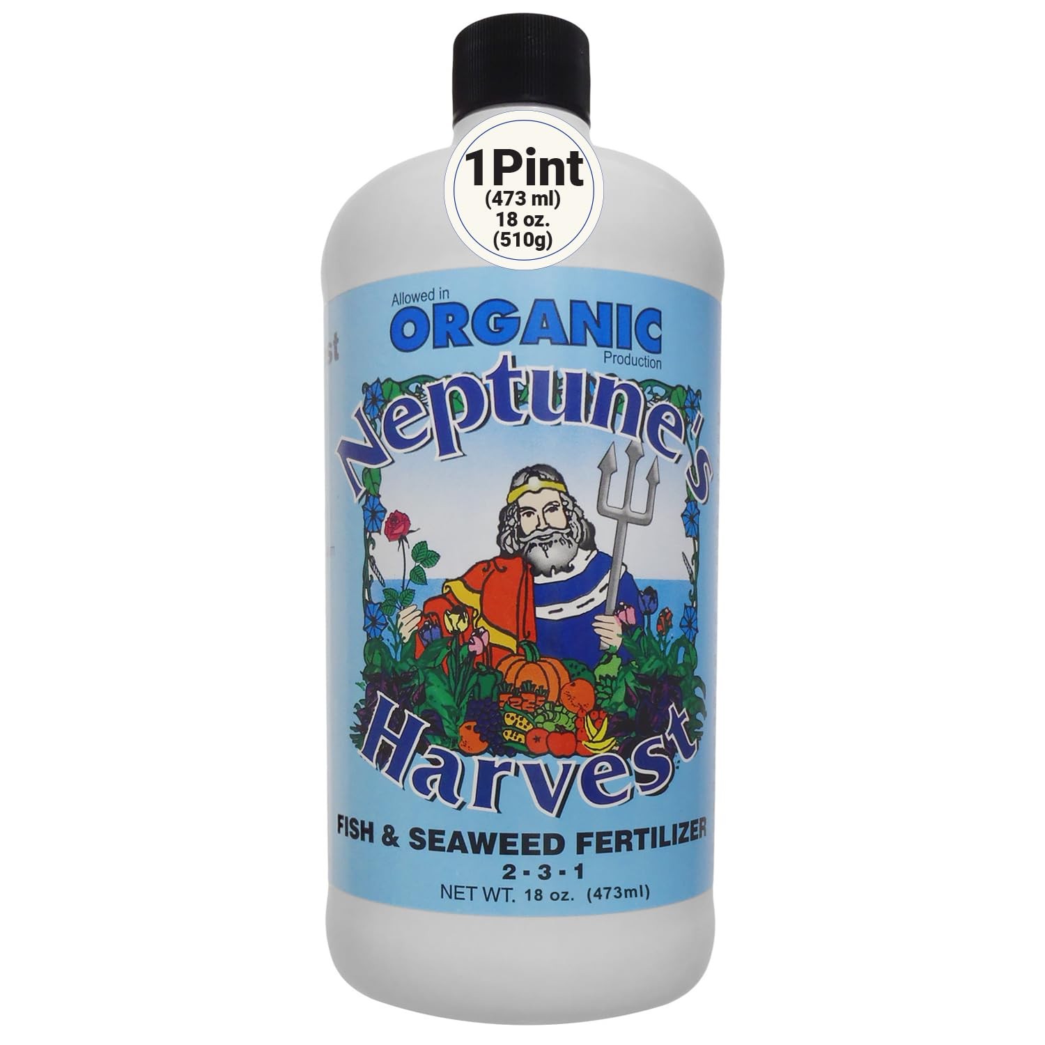 Neptune’s Harvest Fish & Seaweed Liquid Fertilizer (2-3-1) – 18oz Pint 18 oz