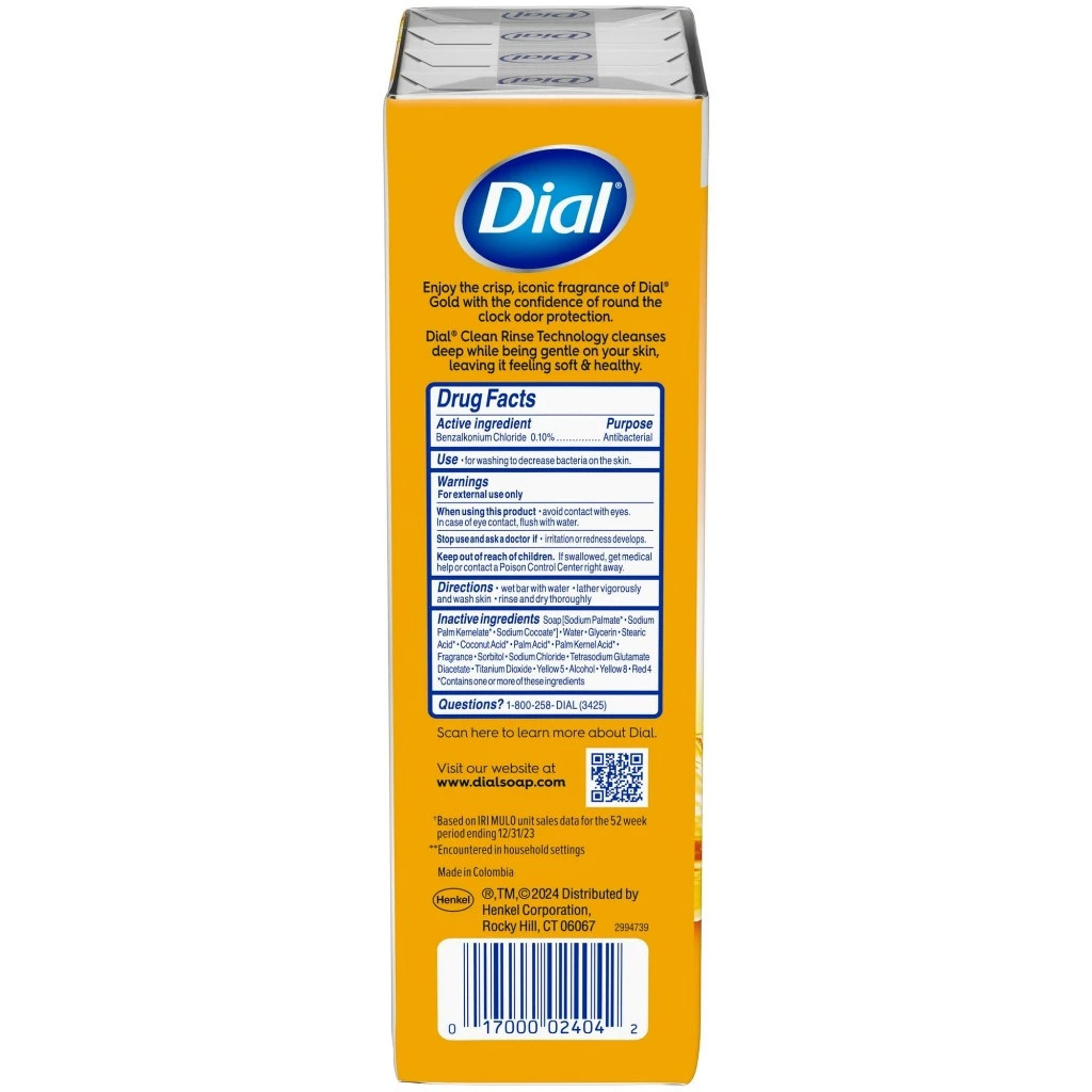 Dial Advanced Clean Gold Antibacterial Deodorant Soap Bar Body Wash 6 x 113g
