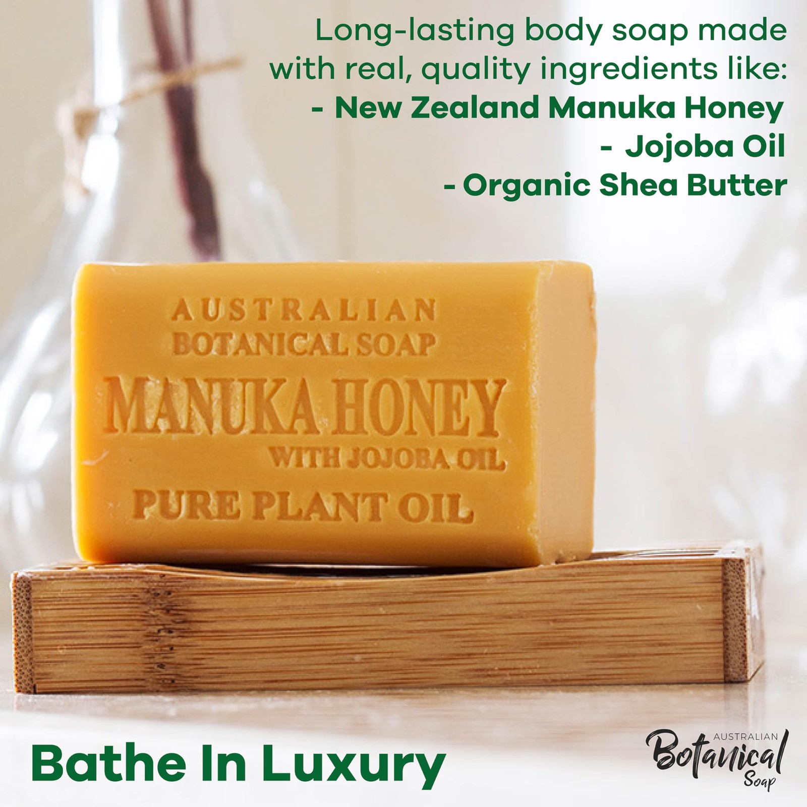 Australian Botanical Soap Manuka Honey Jojoba Oil 6.6 OZ Pack of 8