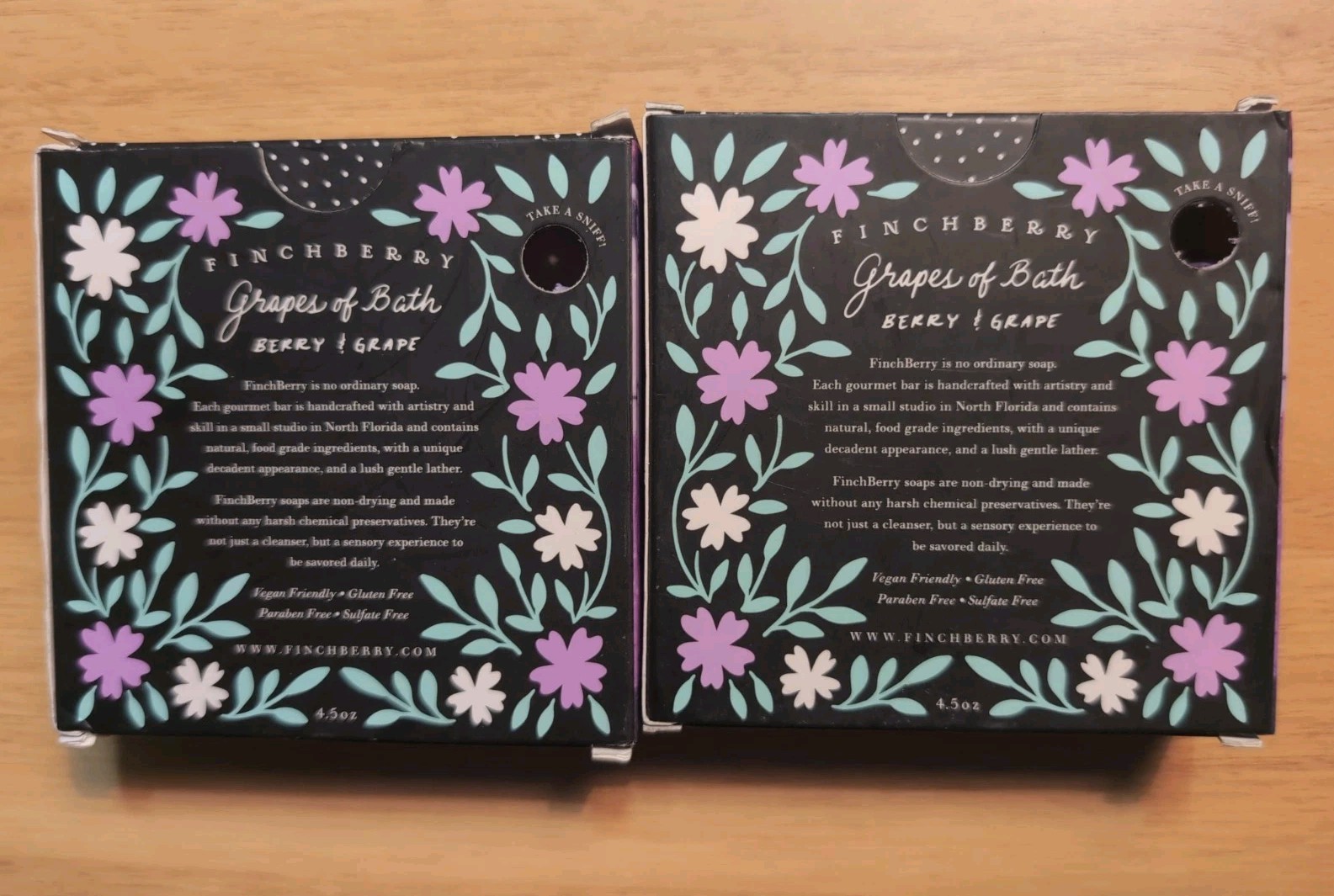 Finchberry Grapes of Bath Berry & Grape 2 Pk Gourmet Handcrafted Soap Bar 4.5 oz