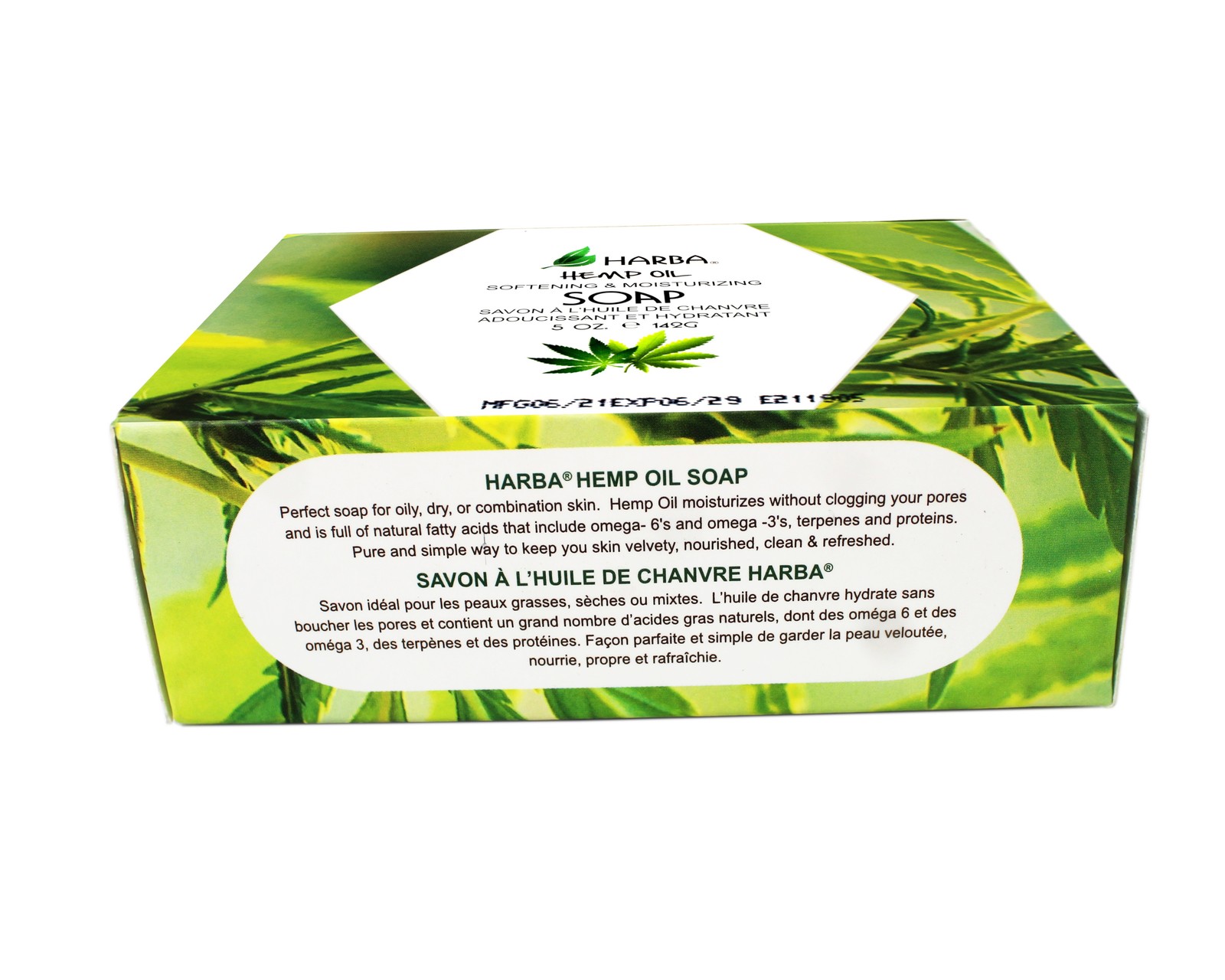 Harba Bath Soap Hemp Oil, Softening & Moisturizing, 5 OZ (142g) – 3 Pack