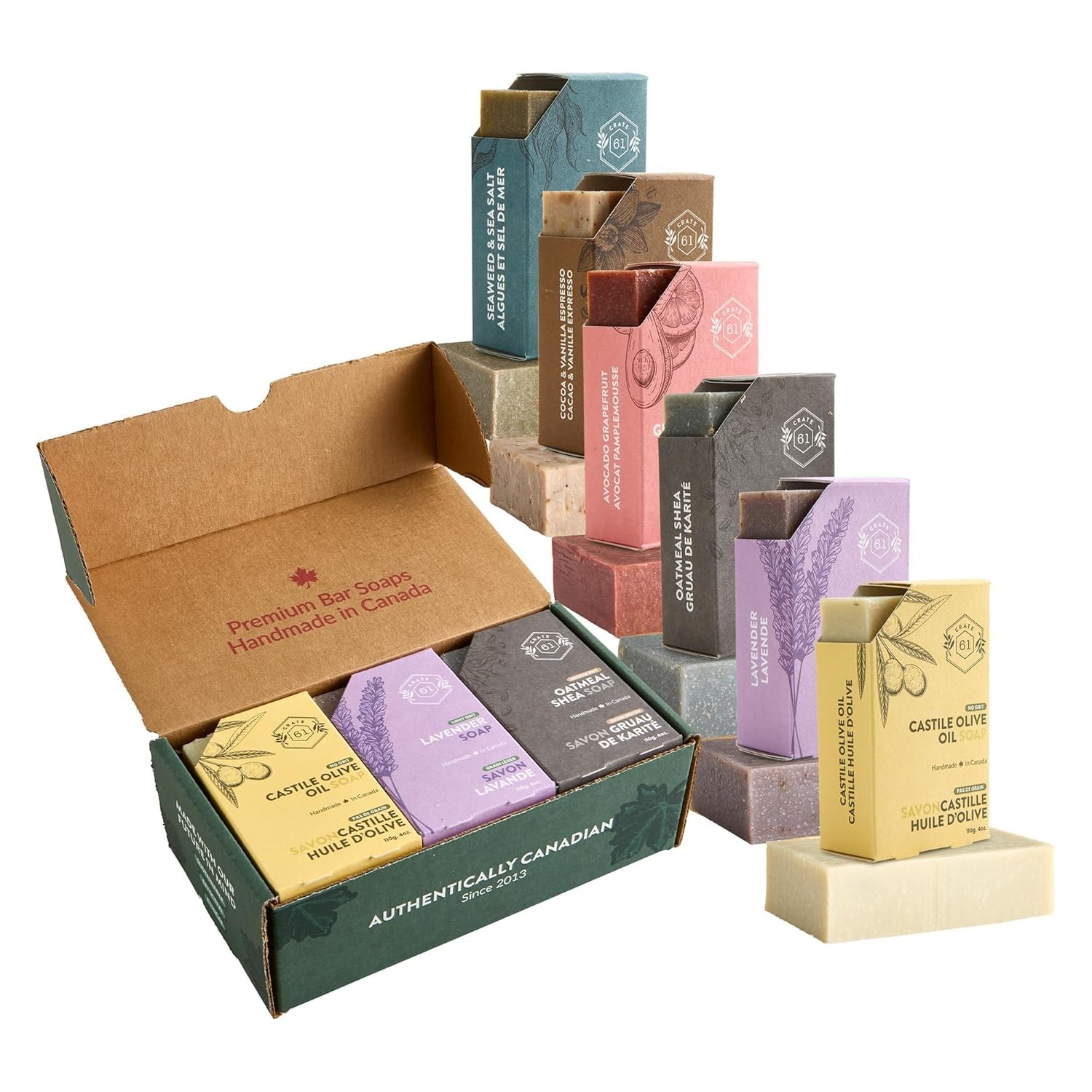 Luxury Plant-Based Natural Bar Soap – Pack of 6 for Dry Skin, Handmade in Canada