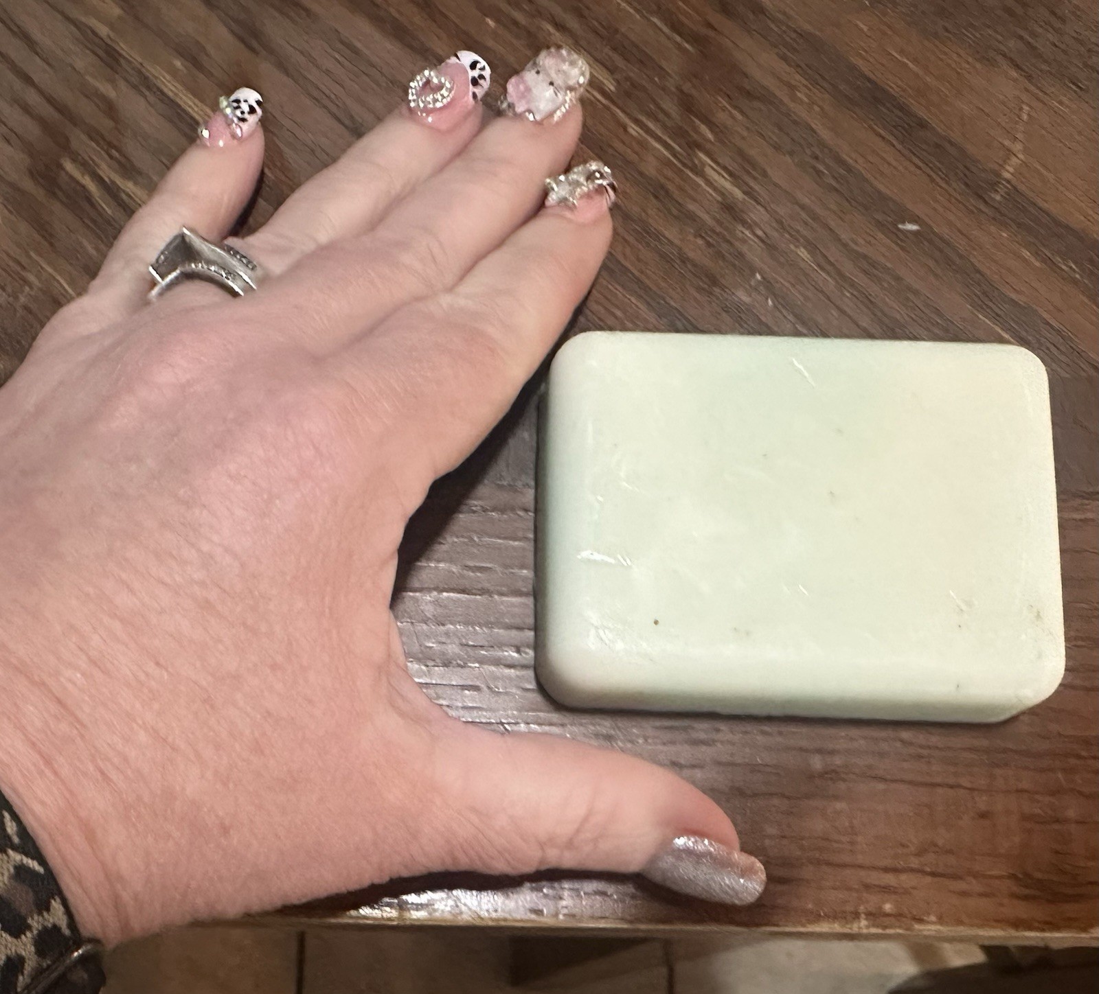 Handmade Green & White Swirl Body Bar Soap goats milk unscented