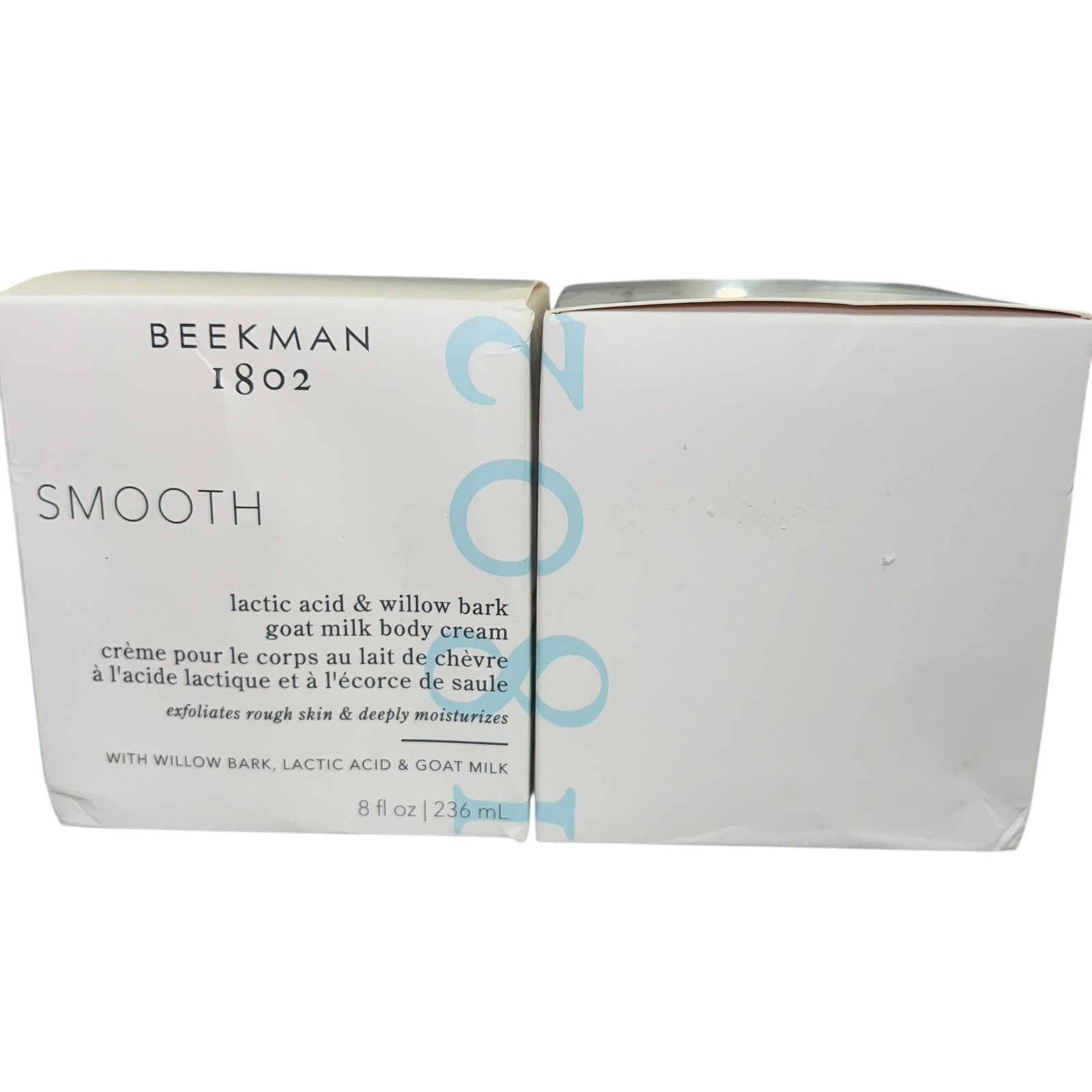 2x Beekman 1802 Smooth Lactic Acid & Willow Bark Goat Milk Body Cream 8oz