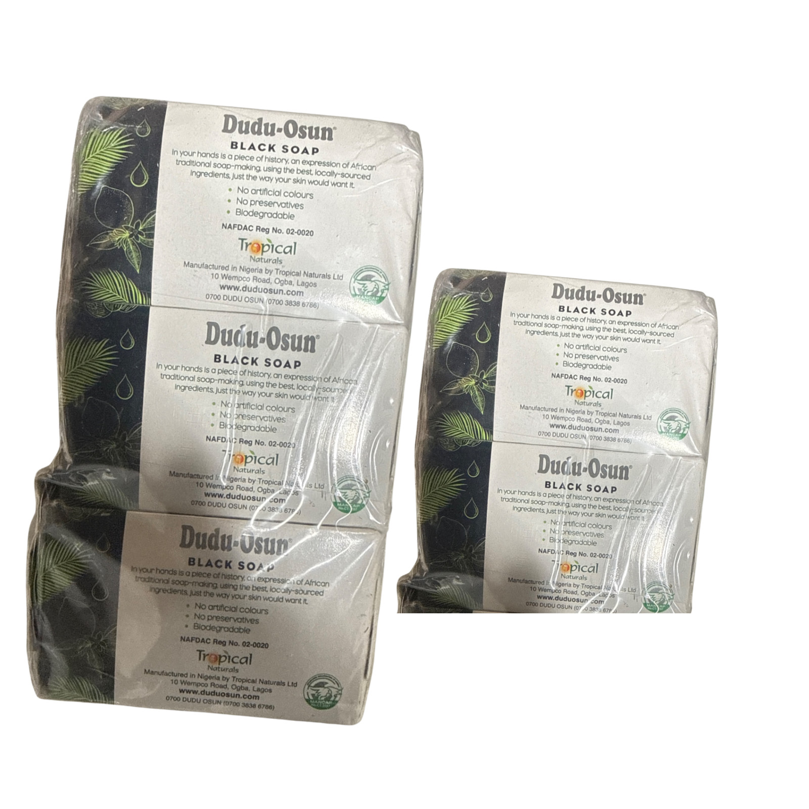 5 Pack Dudu-Osun African Black Soap Natural Bar Tropical New