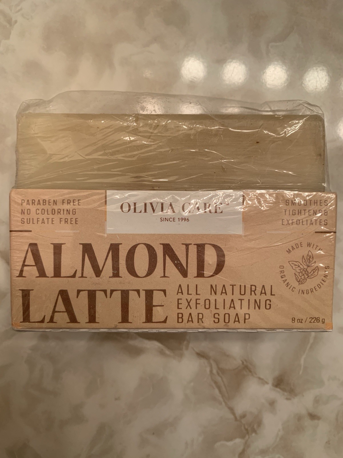 Olivia Care Almond Latte All Natural Exfoliating Bar Soap 8 OZ Made in USA