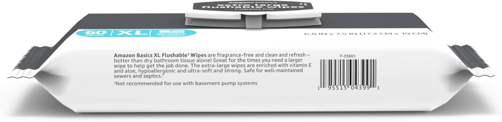 Extra Large Flushable Wipes – 3 Packs, Gentle Cleansing with Aloe & Vitamin E