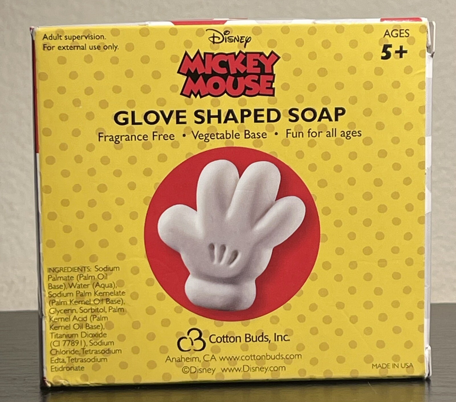 Disney Mickey Mouse White Glove Hand Shaped Soap Fragrance Free NEW in Box