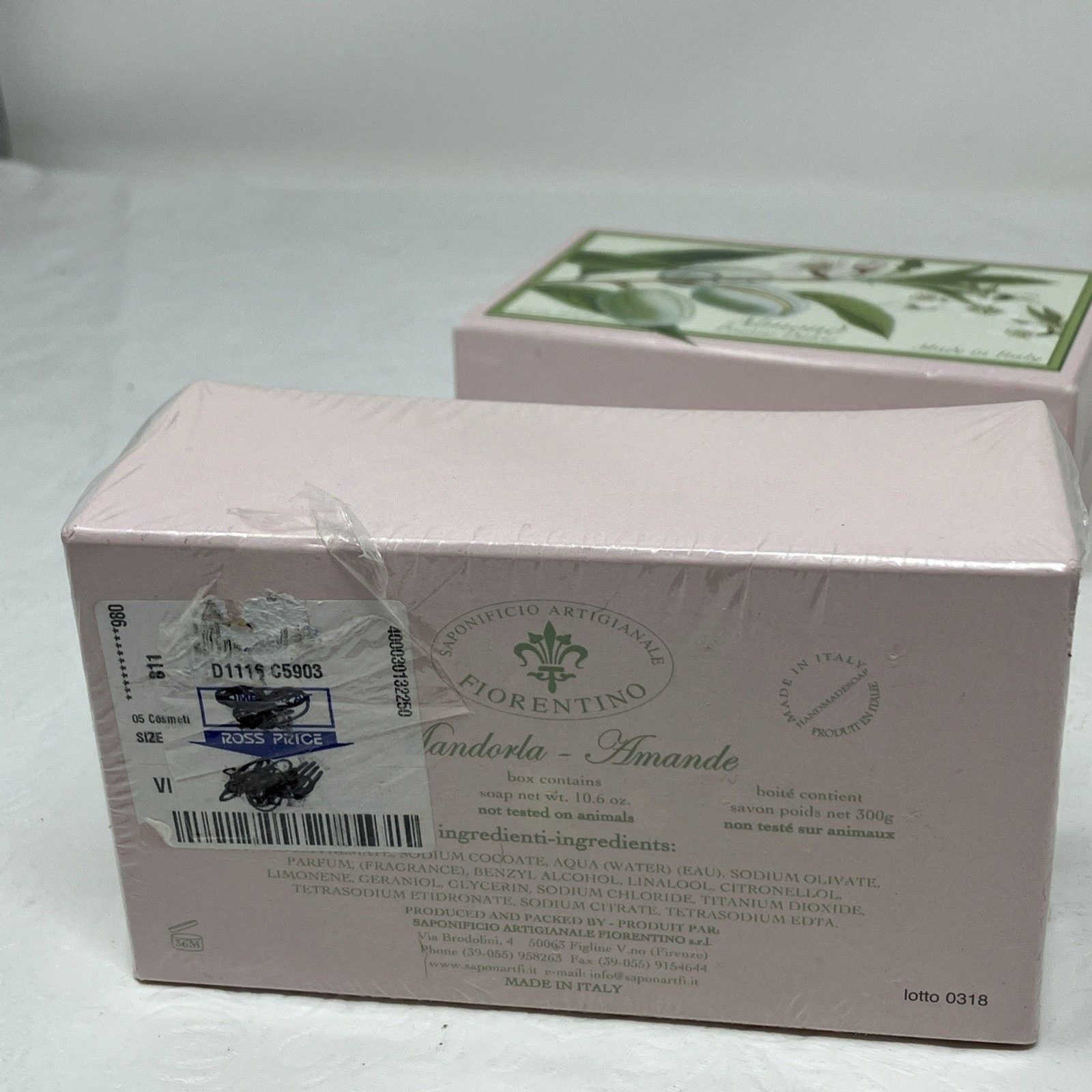 Saponificio Artigianale Fiorentino Italy Boxed Soap 10.6 oz Almond NEW