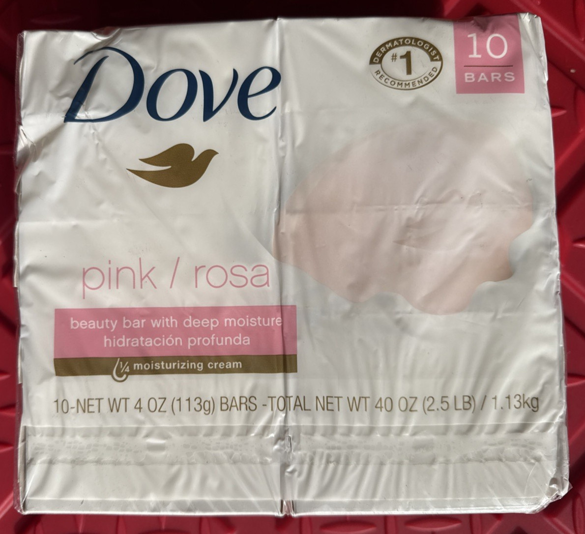 42 BARS WOMEN’S 4 oz DOVE BAR PINK ROSA SOAP WITH MOISTURIZING CREAM