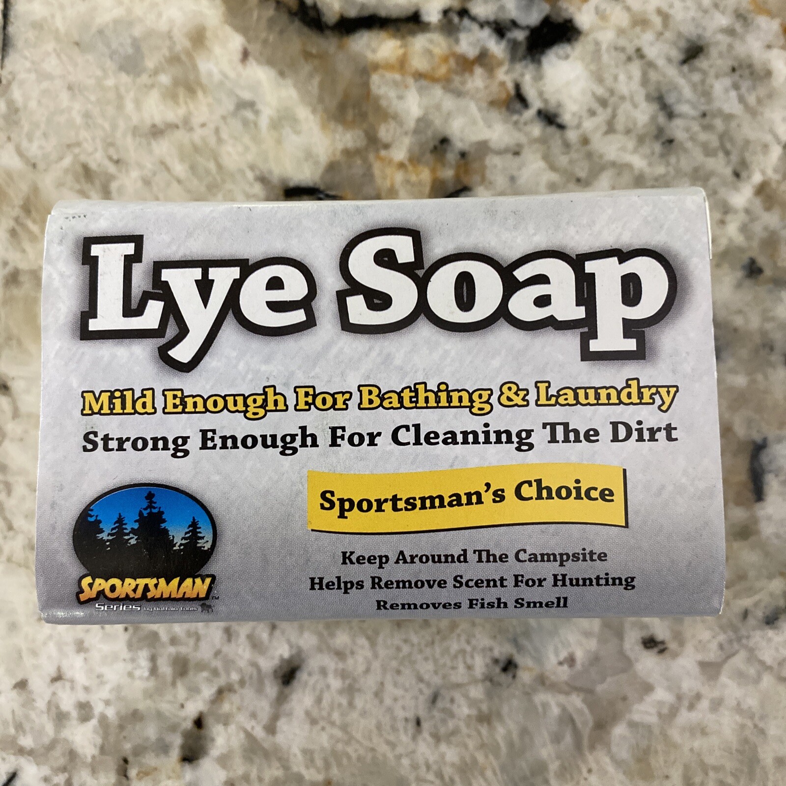 SPORTSMAN Lye Soap Pure & Natural 6oz Bar Box (10 Bars) Unscented W/Display Box