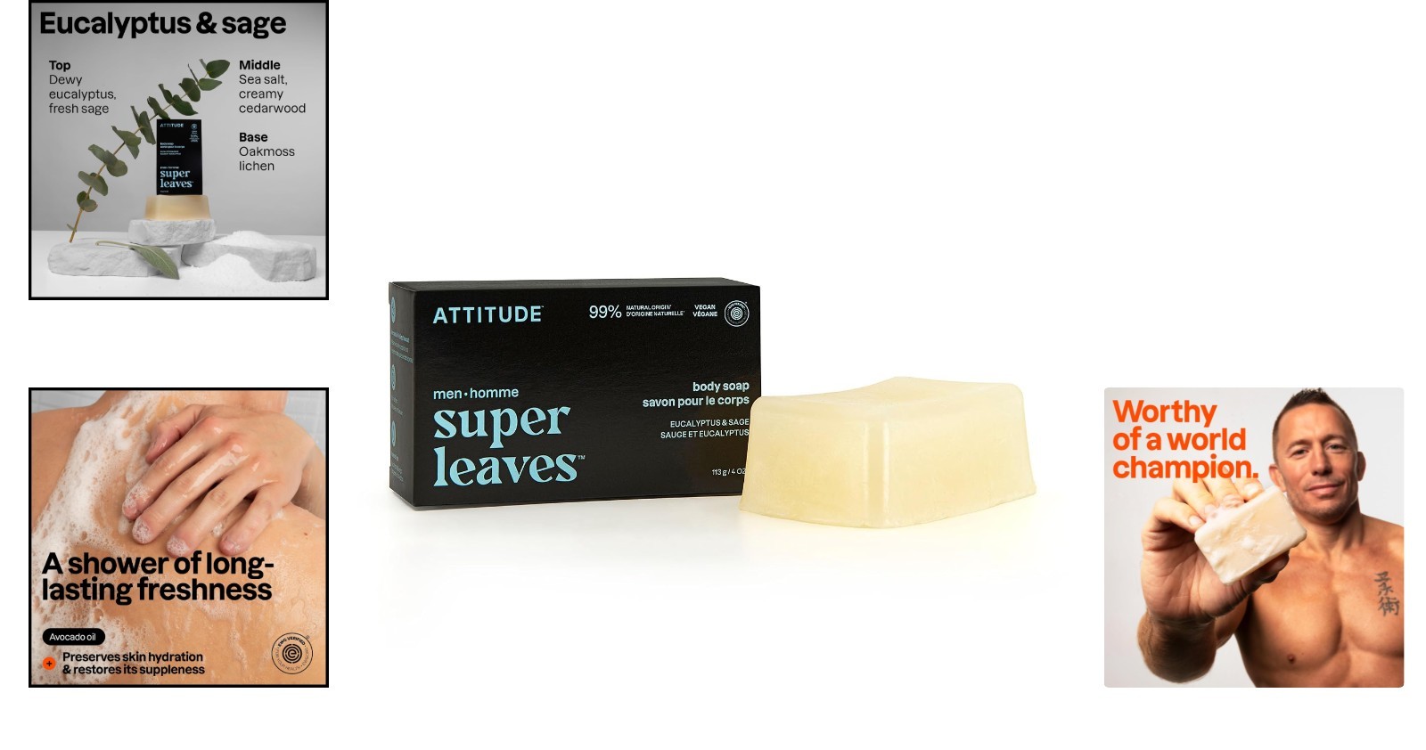 Eco-Friendly Men’s Bar Soap – Eucalyptus & Sage Aroma, Infused with Avocado Oil