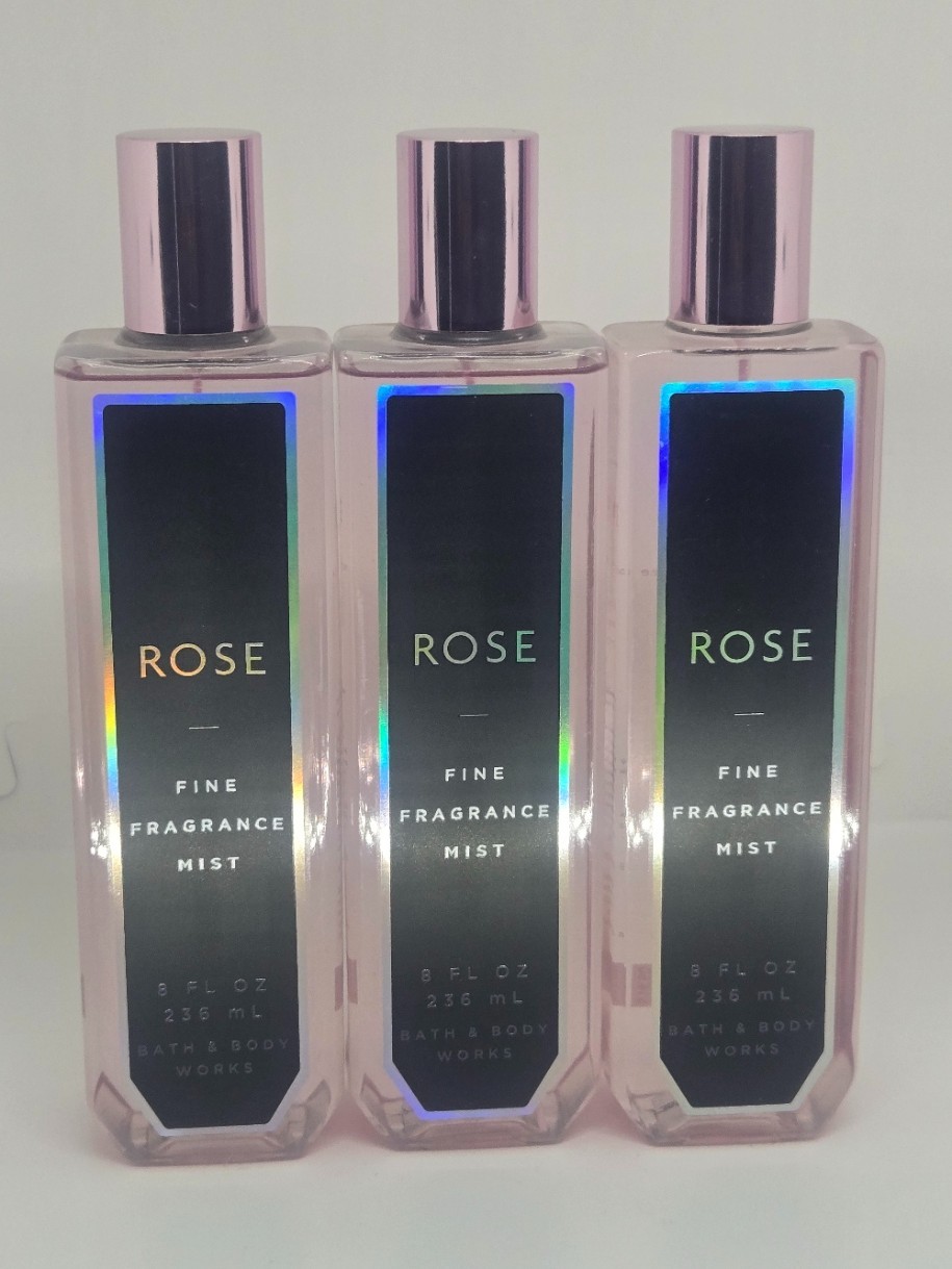 Bath Body Works Rose Fine Fragrance Mist x3 – square bottles