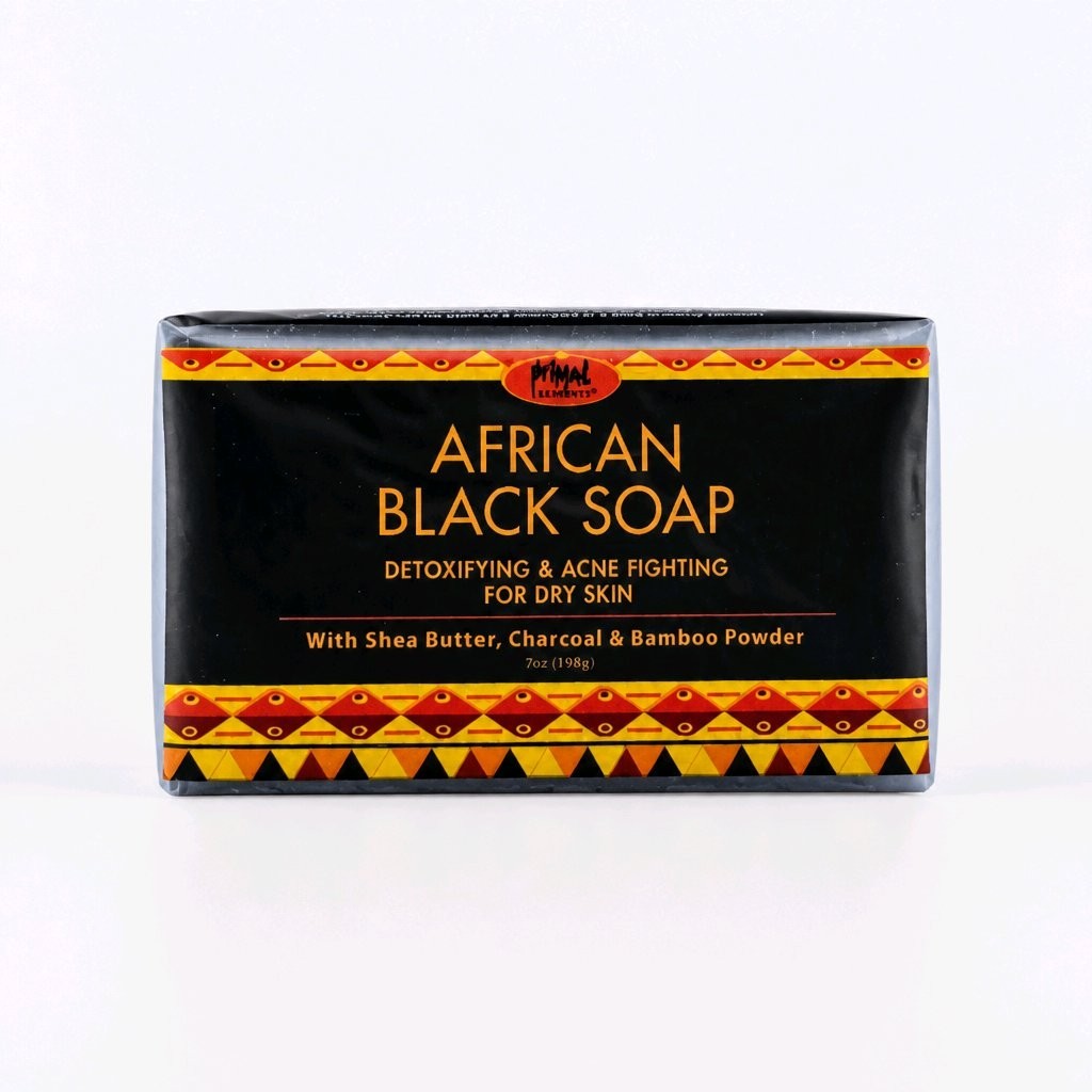 AFRICAN BLACK SOAP Detoxifying Acne Fighting Shea Butter & Charcoal 7 oz. 2-Bars