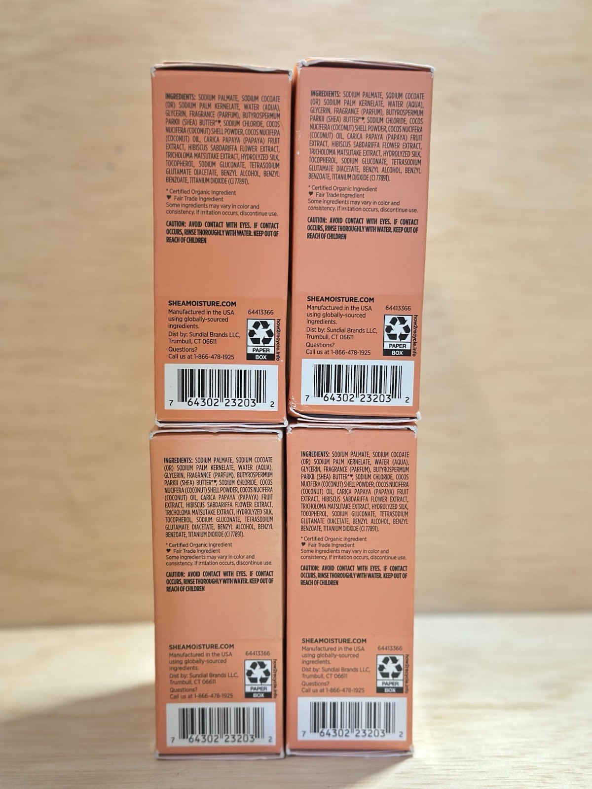4-Shea Moisture Coconut Hibiscus Shea Butter Soap Bars w Songyi Mushroom-8 oz Ea