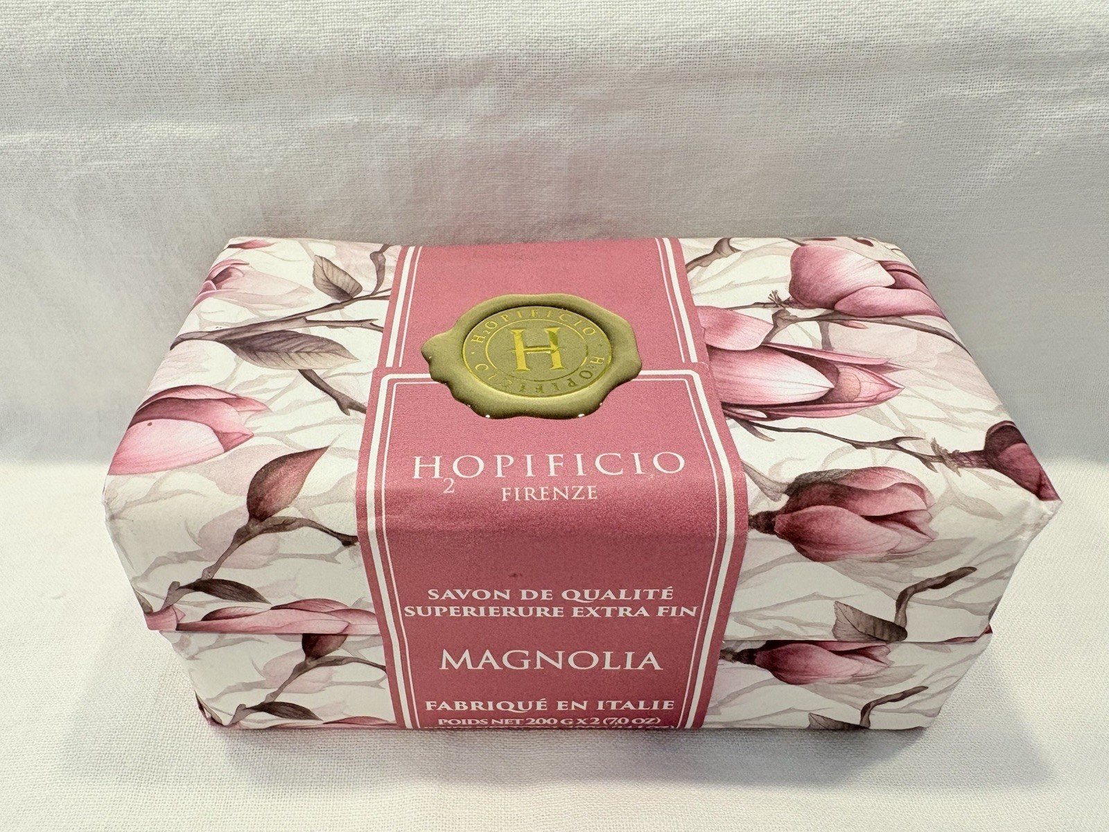 Hopificio Italian Luxury Bath Bar Soap 2 Pack Classic Magnolia Triple Milled