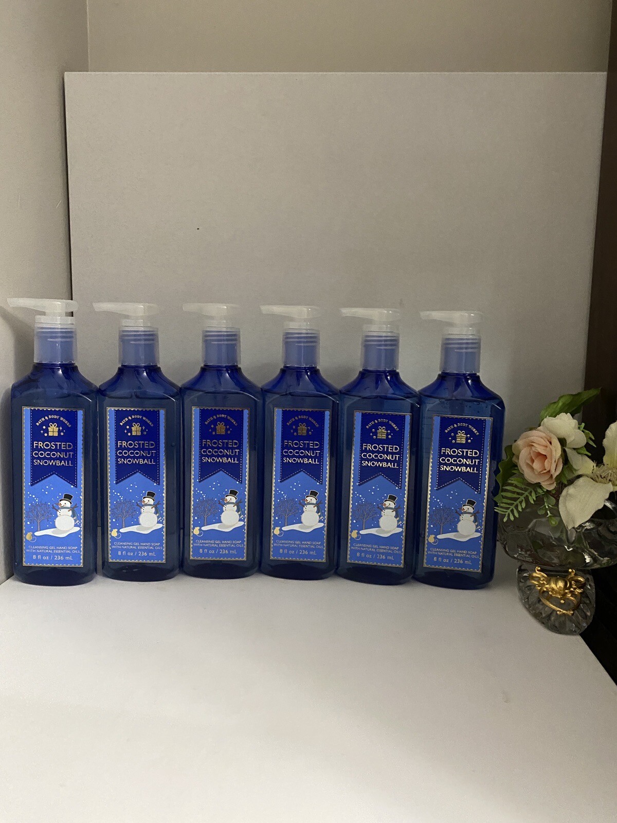 6 New FROSTED COCONUT SNOWBALL BATH & BODY WORKS CLEANSING GEL HAND SOAP