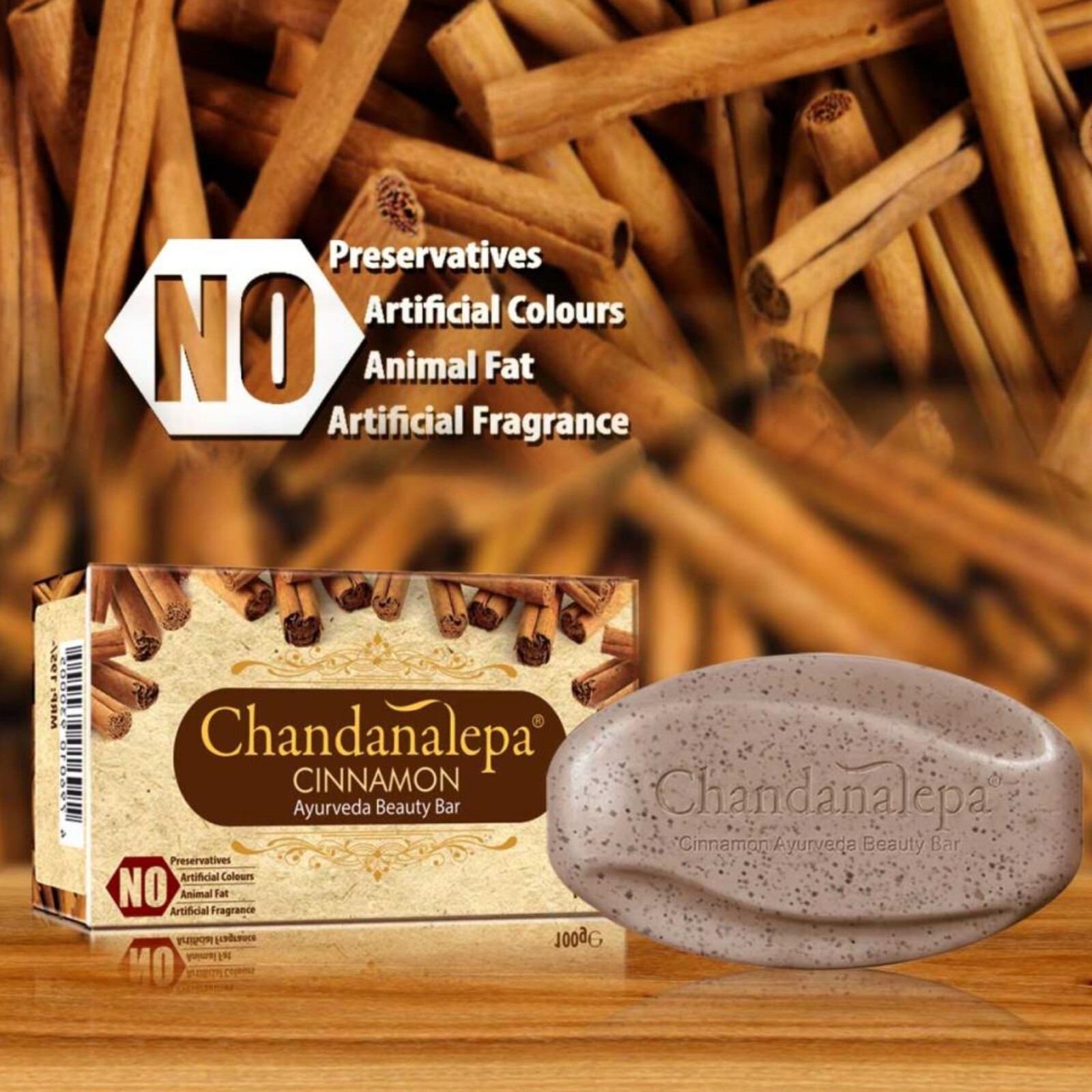 Natural Cinnamon Ayurveda Herbal Soap Ceylon Chandanalepa Beauty Body Health