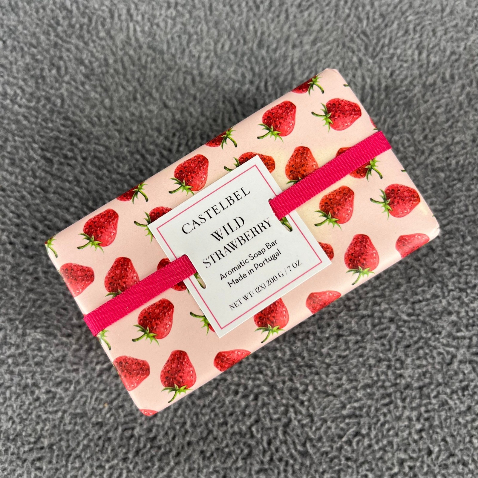 Castelbel Wild Strawberry Soap Bar 2-Pack 7 oz Portugal Pink Fruit Floral Gift