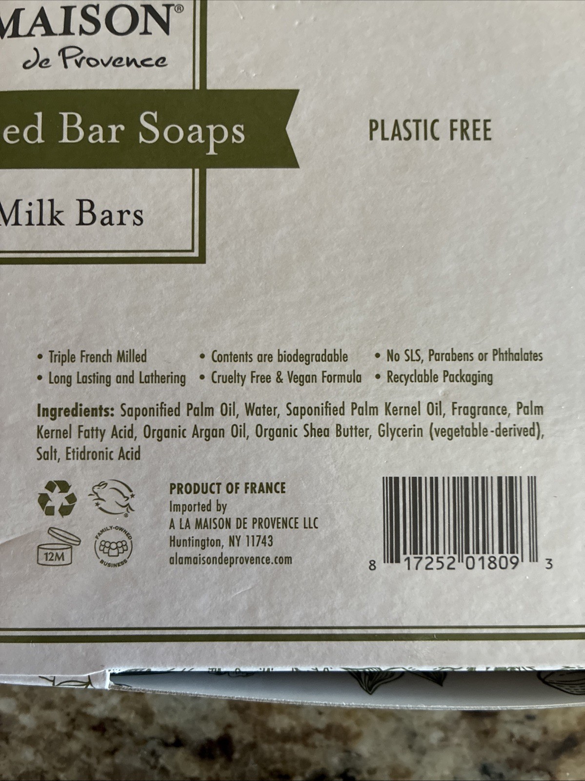 A La Maison Triple Milled Soap Set France Oat Milk Shea Butter Argan Oil Organic