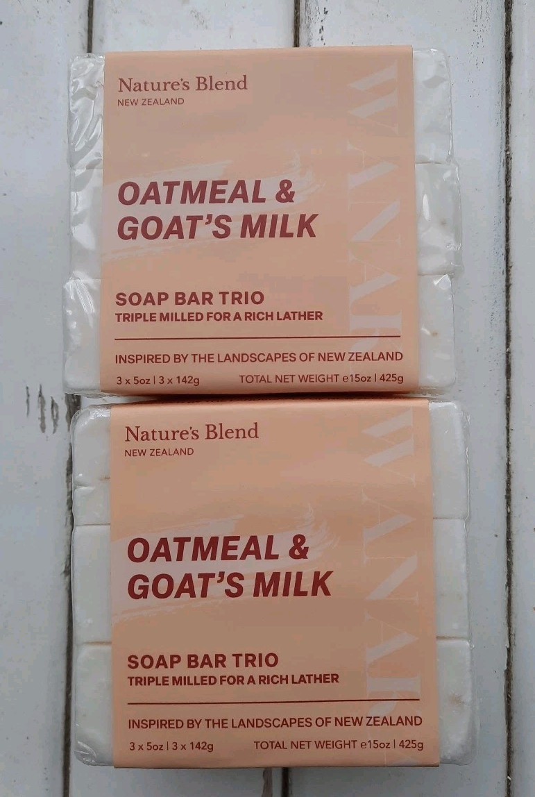 NATURE’S BLEND New Zealand Oatmeal & Goat’s Milk Soap Sets 6 Bars 30 Oz 850g