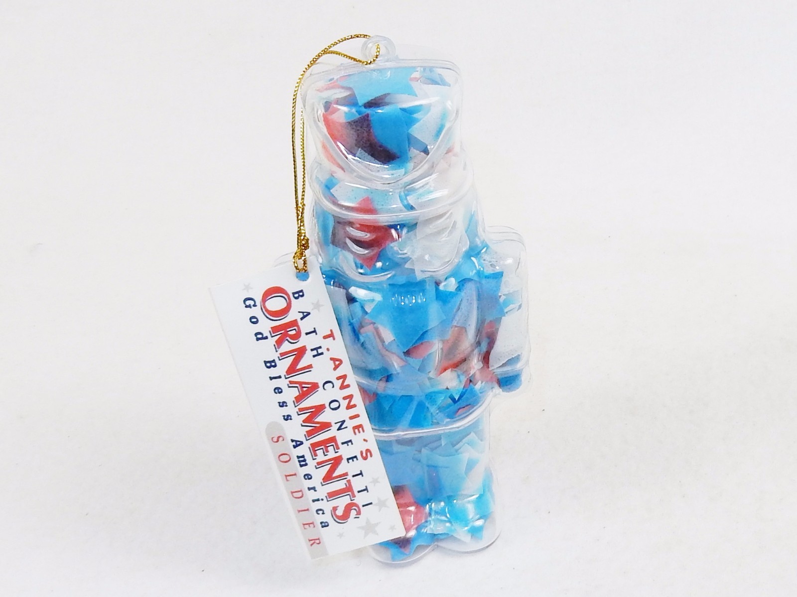 Toy Soldier Shape Bath Soap Ornament w/Colorful Confetti, Stocking Stuffer