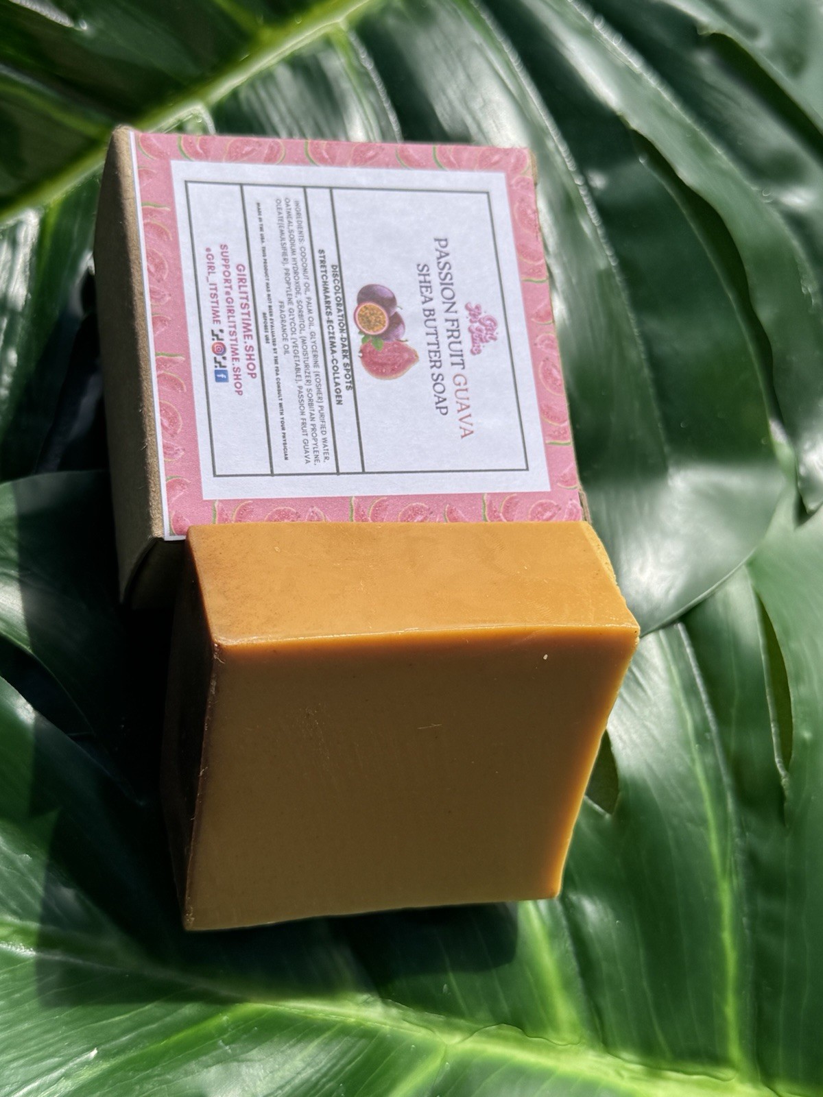 Handmade Passion Fruit Guava Soap Shea Butter Organic Vegan Herbal XL Bar