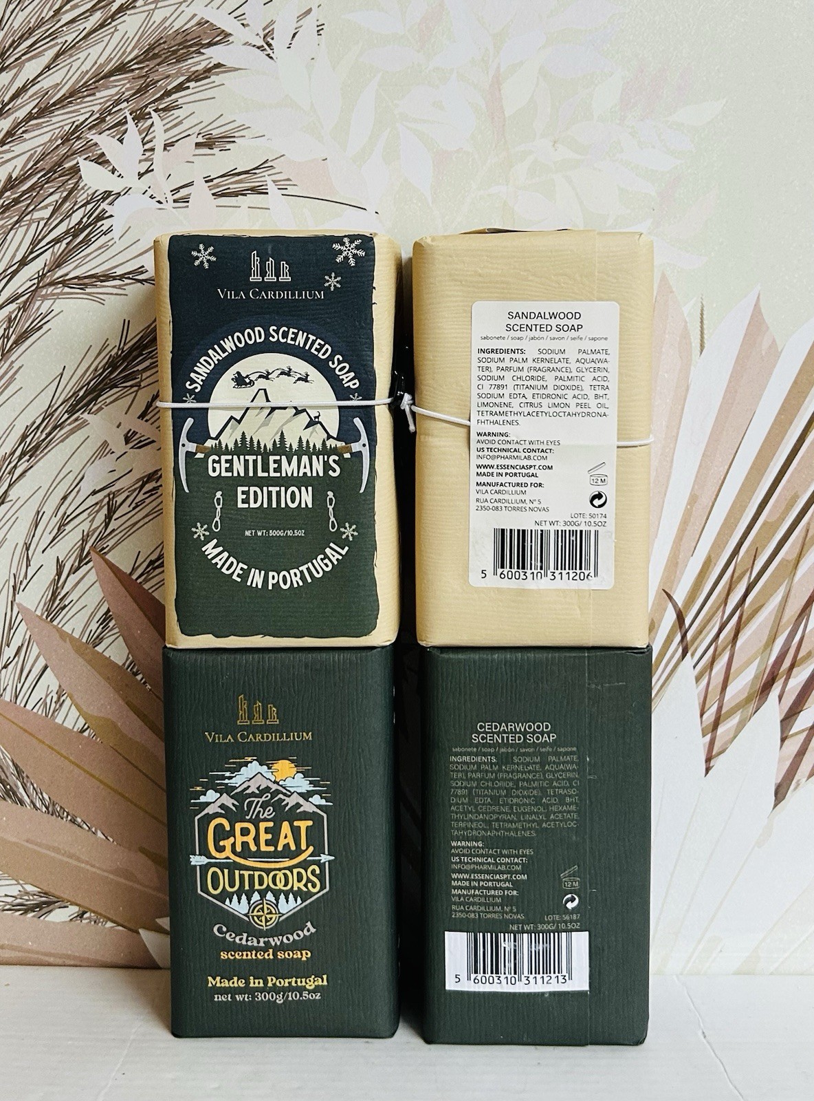 4-Pack Vila Cardillium ~ Cedarwood & Sandalwood Scented Bar Soap for Men 10.5 oz