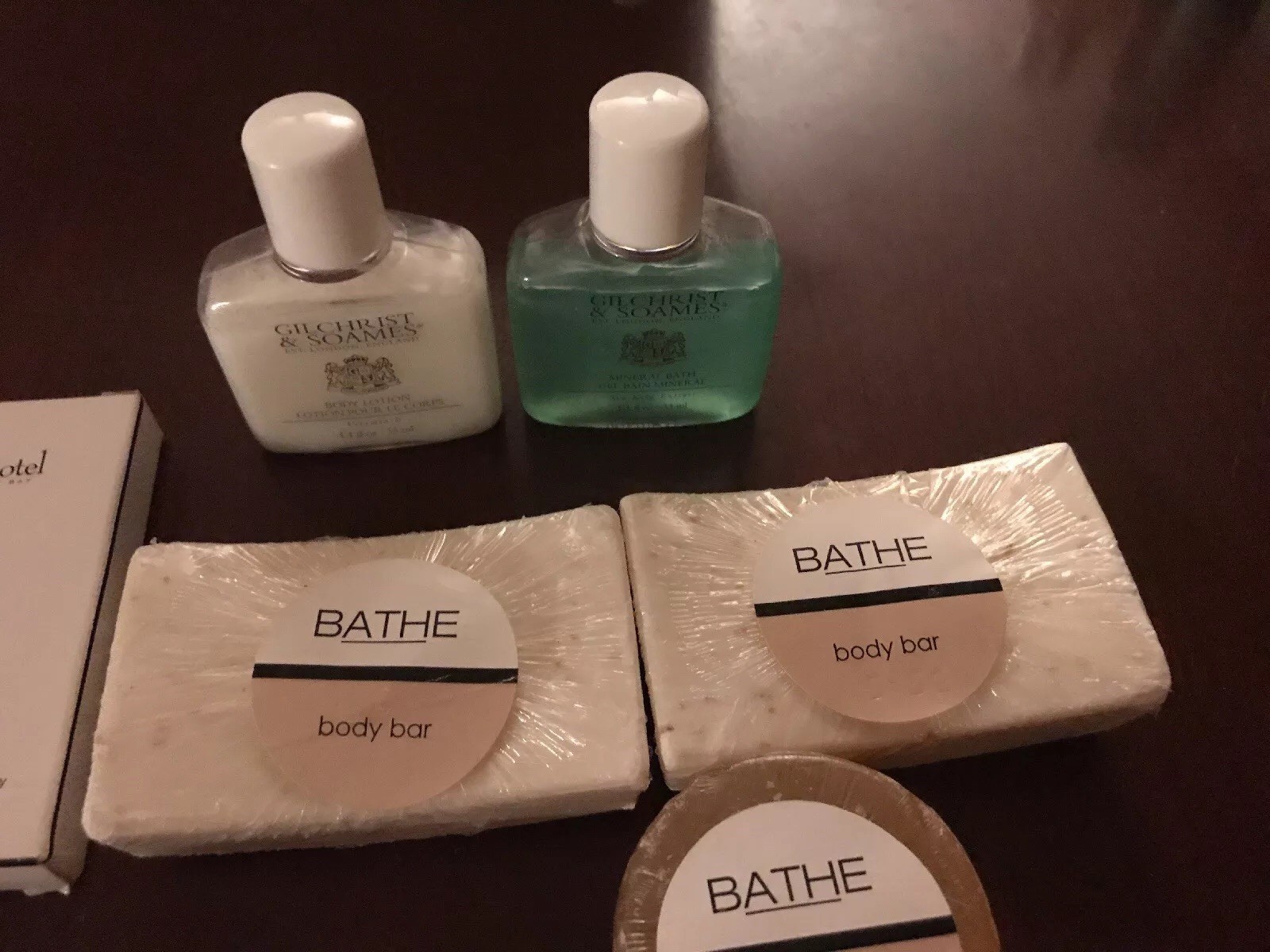 9 Pc Gilchrist Soames Sea Salt Body/facial Soap bars Lotion Mineral Bath Sew Kit