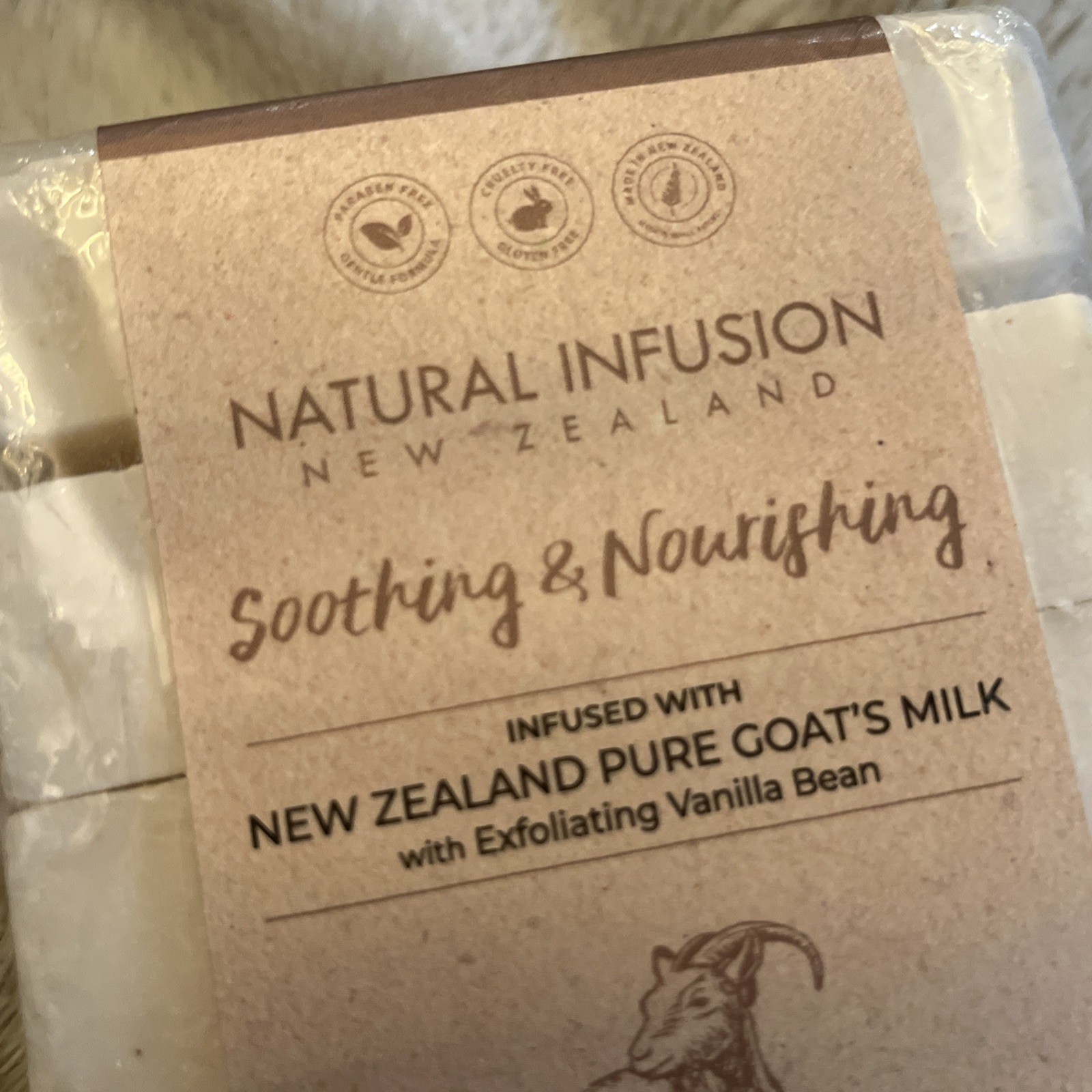 Natural Infusion New Zealand Pure Goat’s Milk W/ Vanilla Bean 5 Soap Bars
