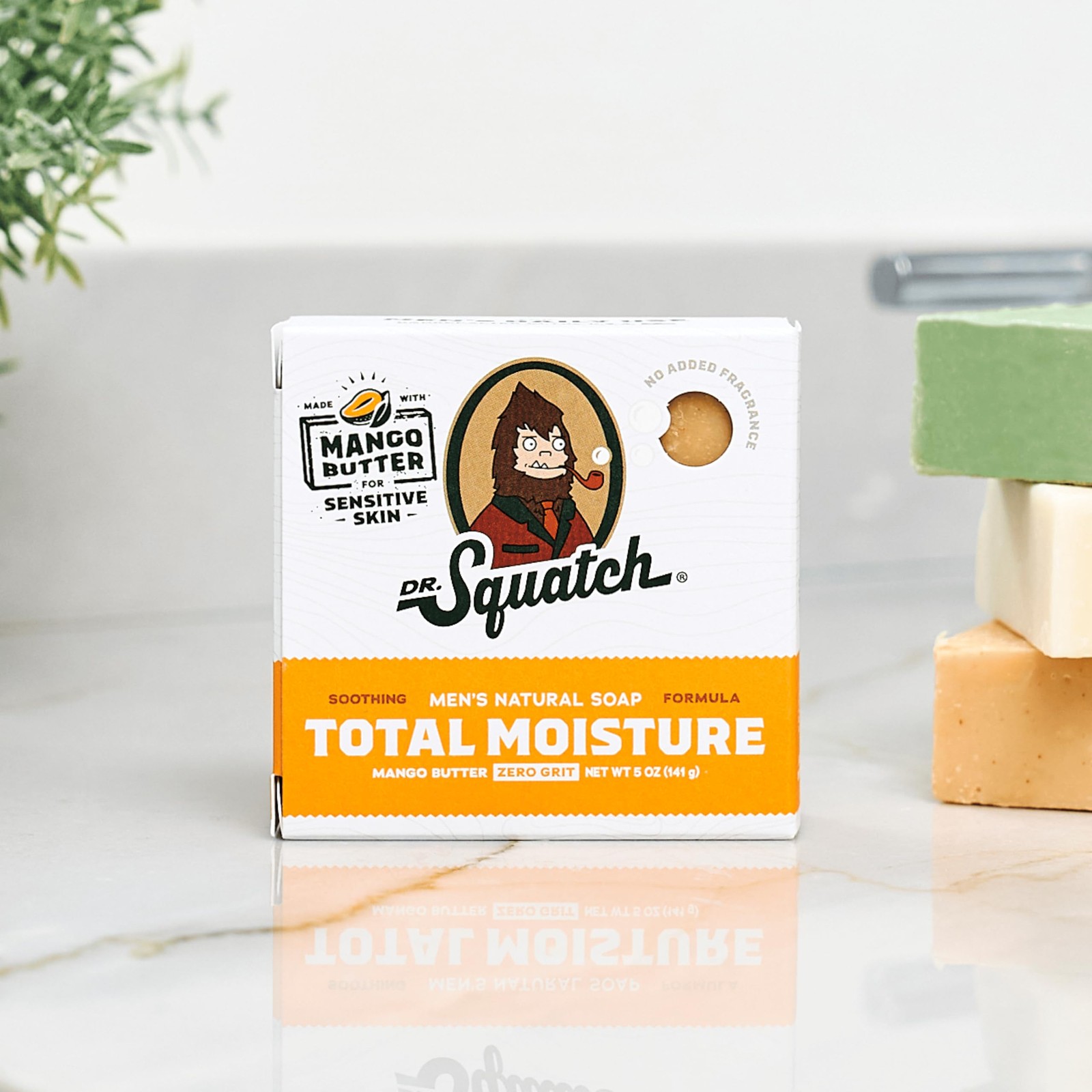 Dr. Squatch Total Moisture Natural Men’s Bar Soap 5 Ounce (Pack of 3), orange
