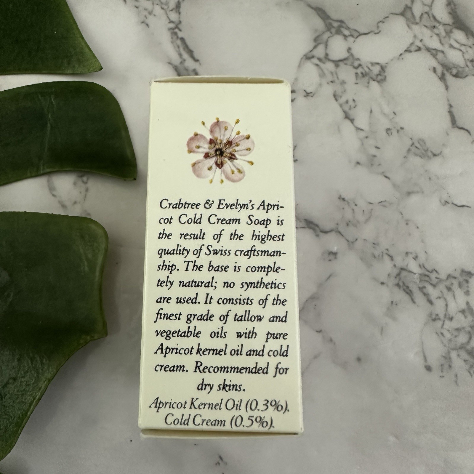 Crabtree & Evelyn Apricot Kernel Oil Soap New Vintage 1984 Bar Cold Cream 3.5 oz