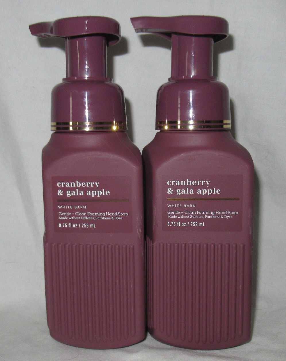 White Barn Bath & Body Works Foaming Hand Soap Lot Set 2 CRANBERRY & GALA APPLE