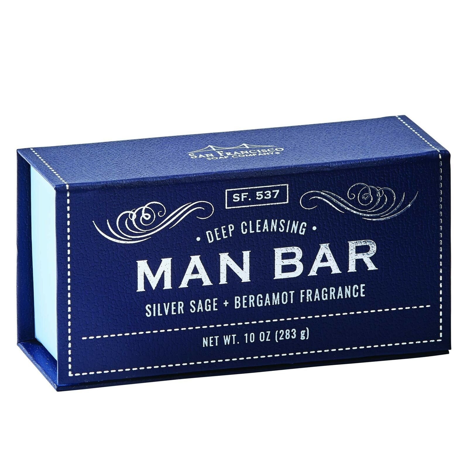 San Francisco Soap Company Deep Cleansing Man Bar, Blue, Silver Sage & Bergam…