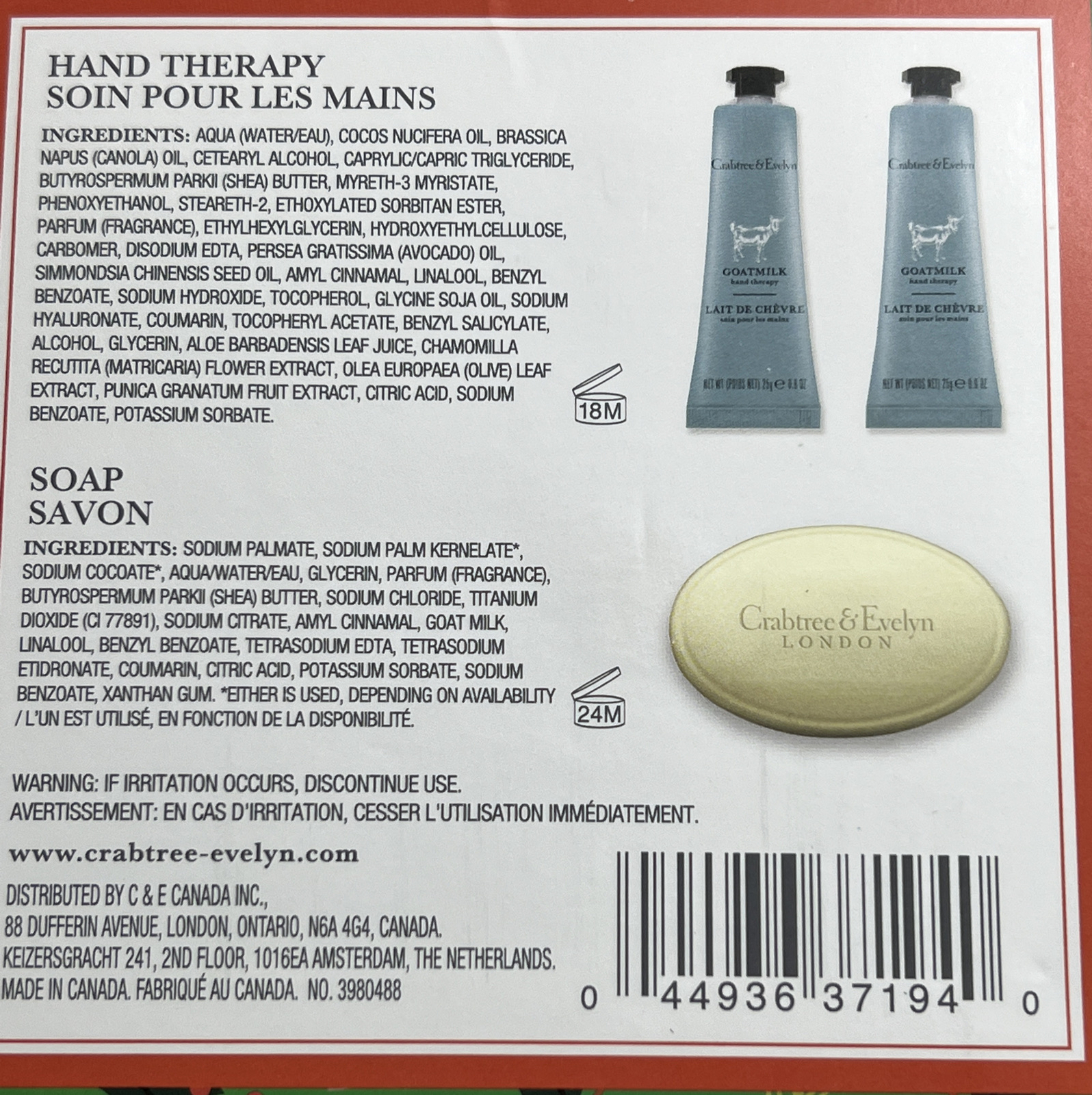 Crabtree & Evelyn Goatmilk Bar Soap & Hand Therapy 3 pc Gift Set! Lotion LOT
