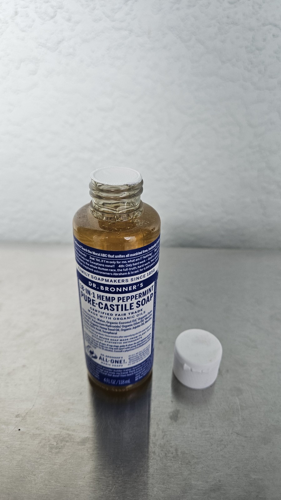 Dr. Bronner’s 18-In-1 Hemp Peppermint Pure Castile Liquid Soap 4oz. Sealed