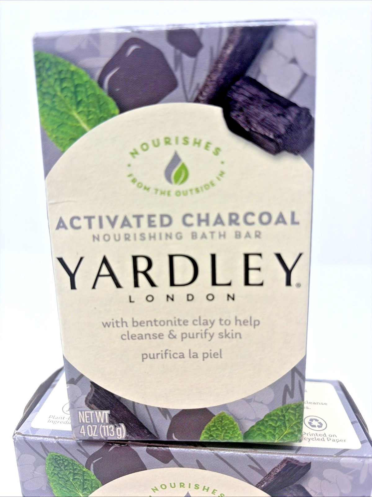 2 Yardley London Activated Charcoal Nourishing Bath Bar Soap 4oz Bentonite Clay