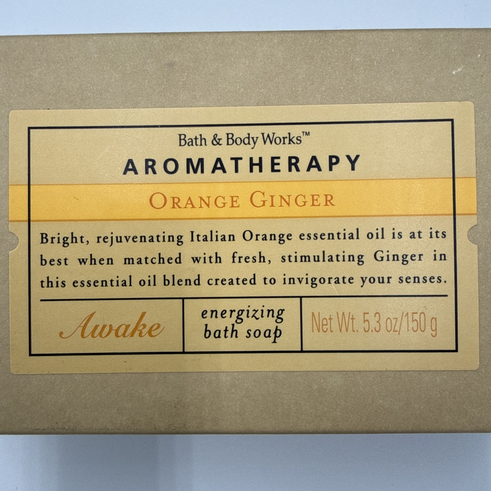 Bath & Body Works ORANGE GINGER Soap Bar 5.3 oz Aromatherapy Energy B&BW