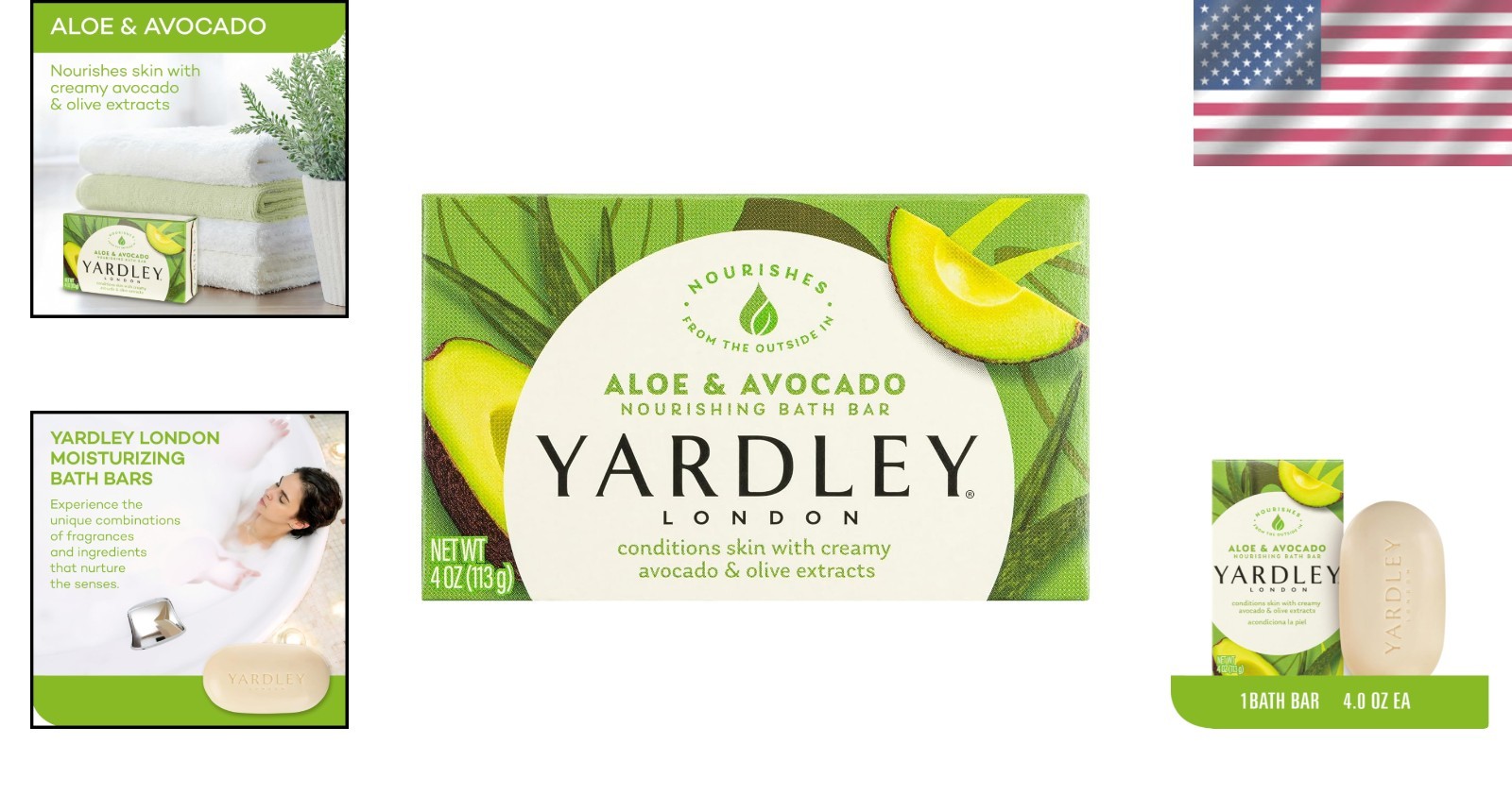 Aloe & Avocado Bath Bar – Moisturizing Organic Soap for All Skin Types, 4oz