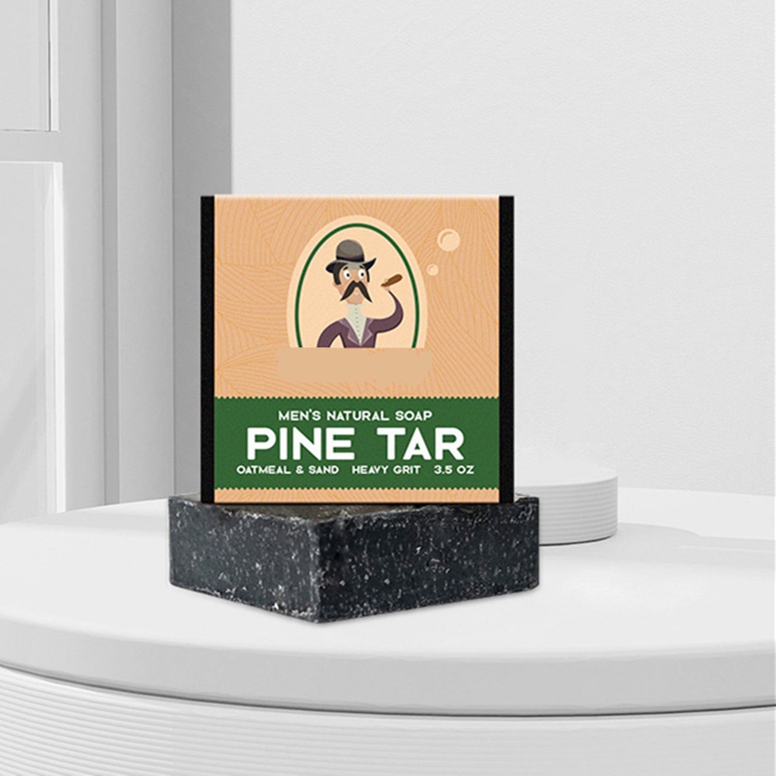 Men Men’s Natural Soap Pine Tar & Oatmeal & Sand & Heavy Grit 100g Oil Control